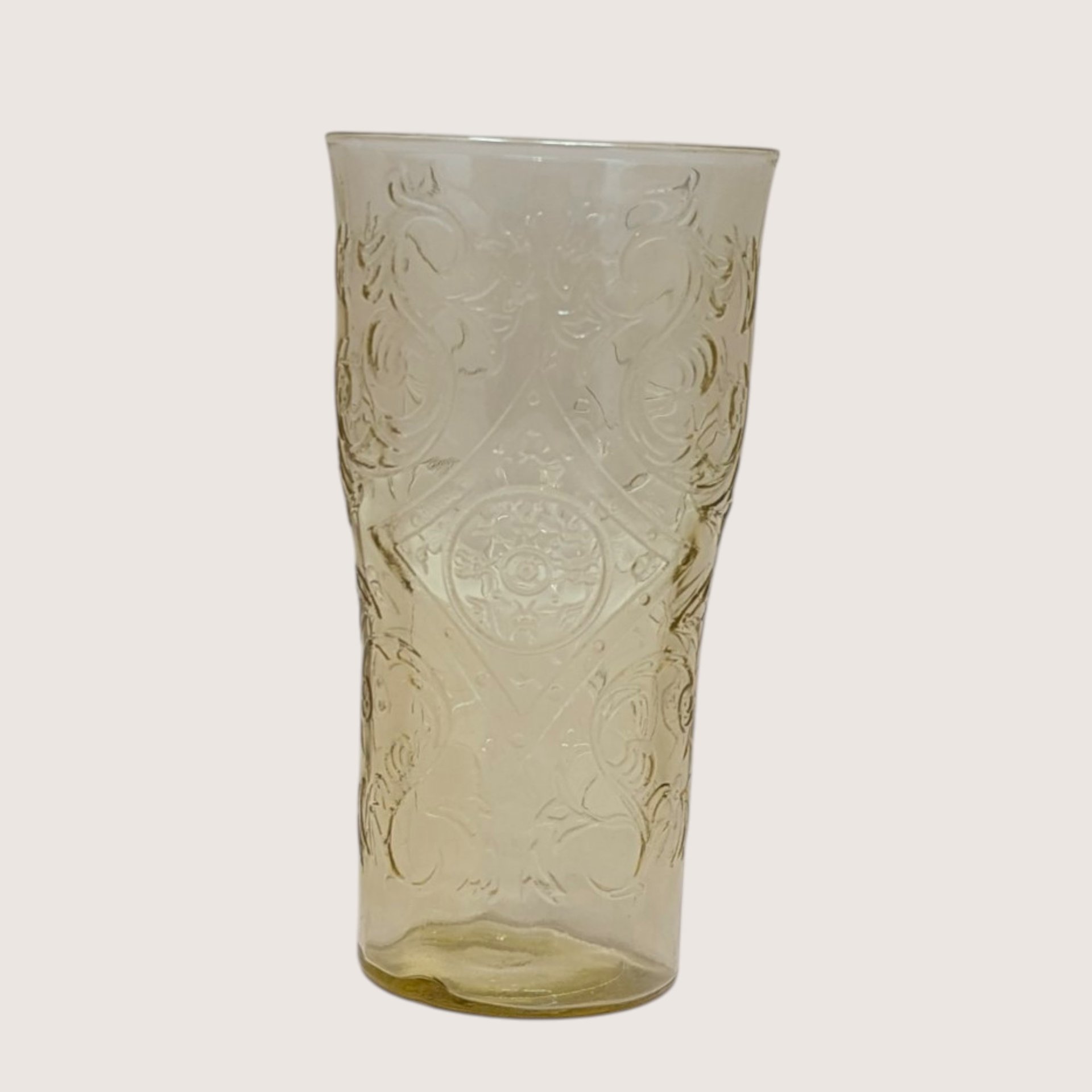 Vintage Federal Glass Madrid Amber Tumbler Set of 4