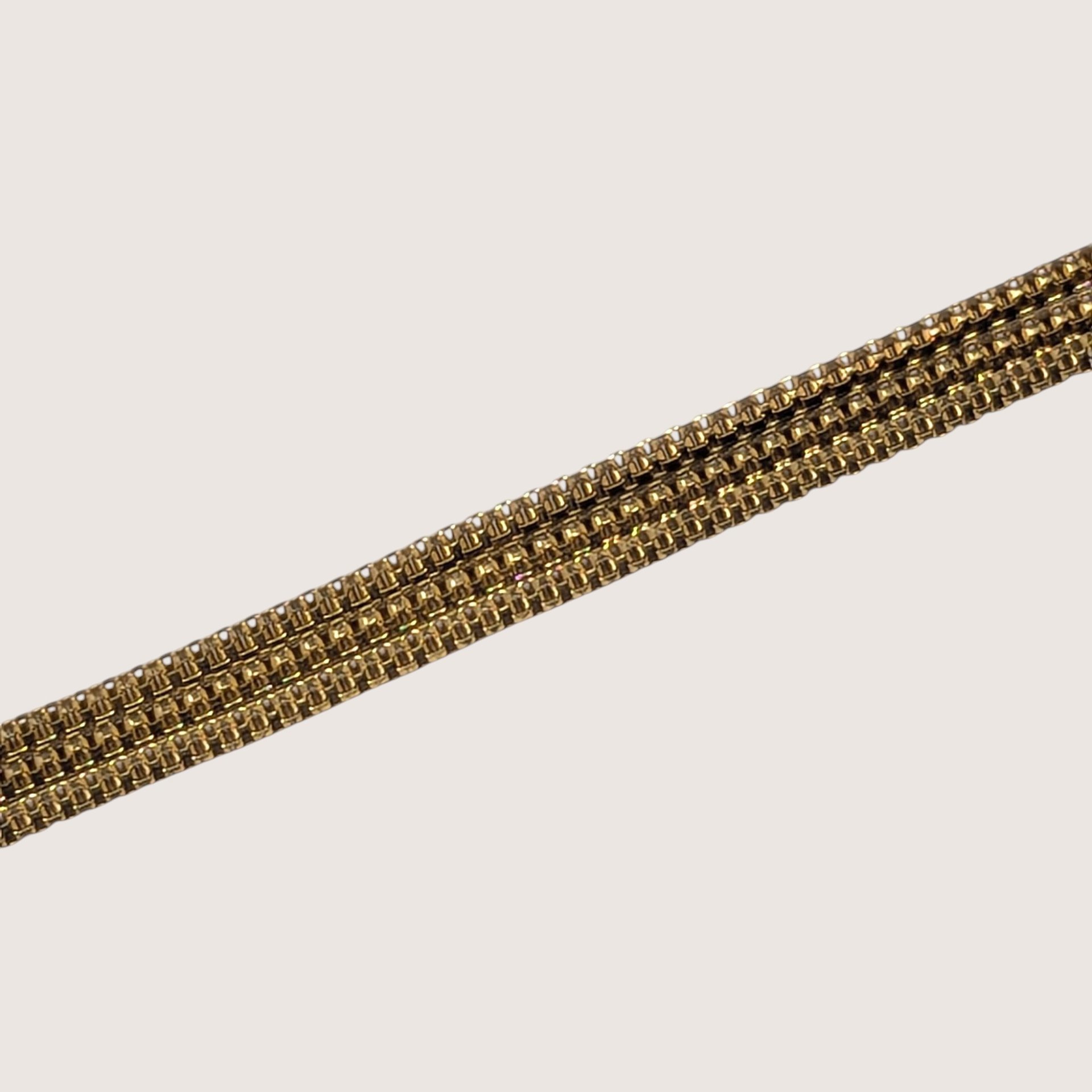 Vintage Gold Tone Multi Strand Textured Bracelet