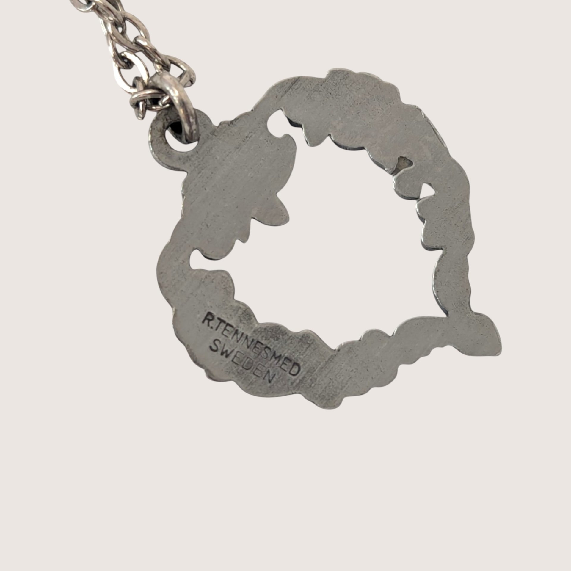 Vintage Silver R Tennsmed Heart Pendant Necklace