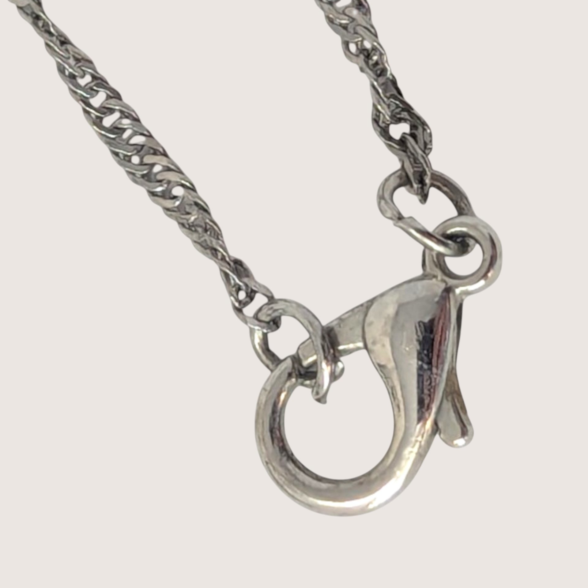 Vintage Crescent Memorial Intaglio Pendant Necklace With Cross Bail