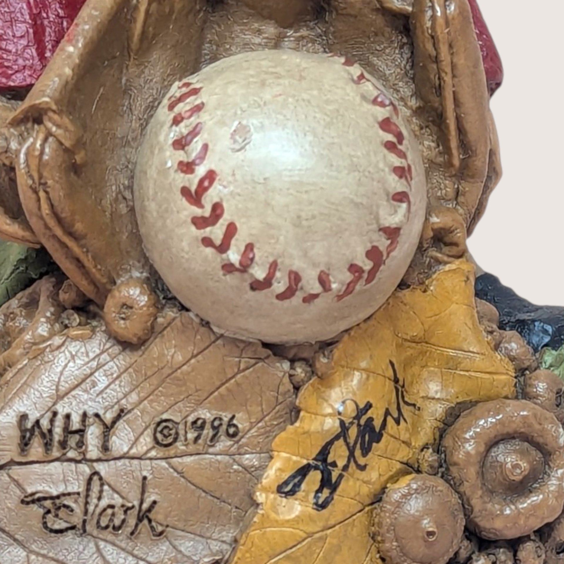 Signed 1986 Tom Clark "Why" Figurine: Gnome with Baseball