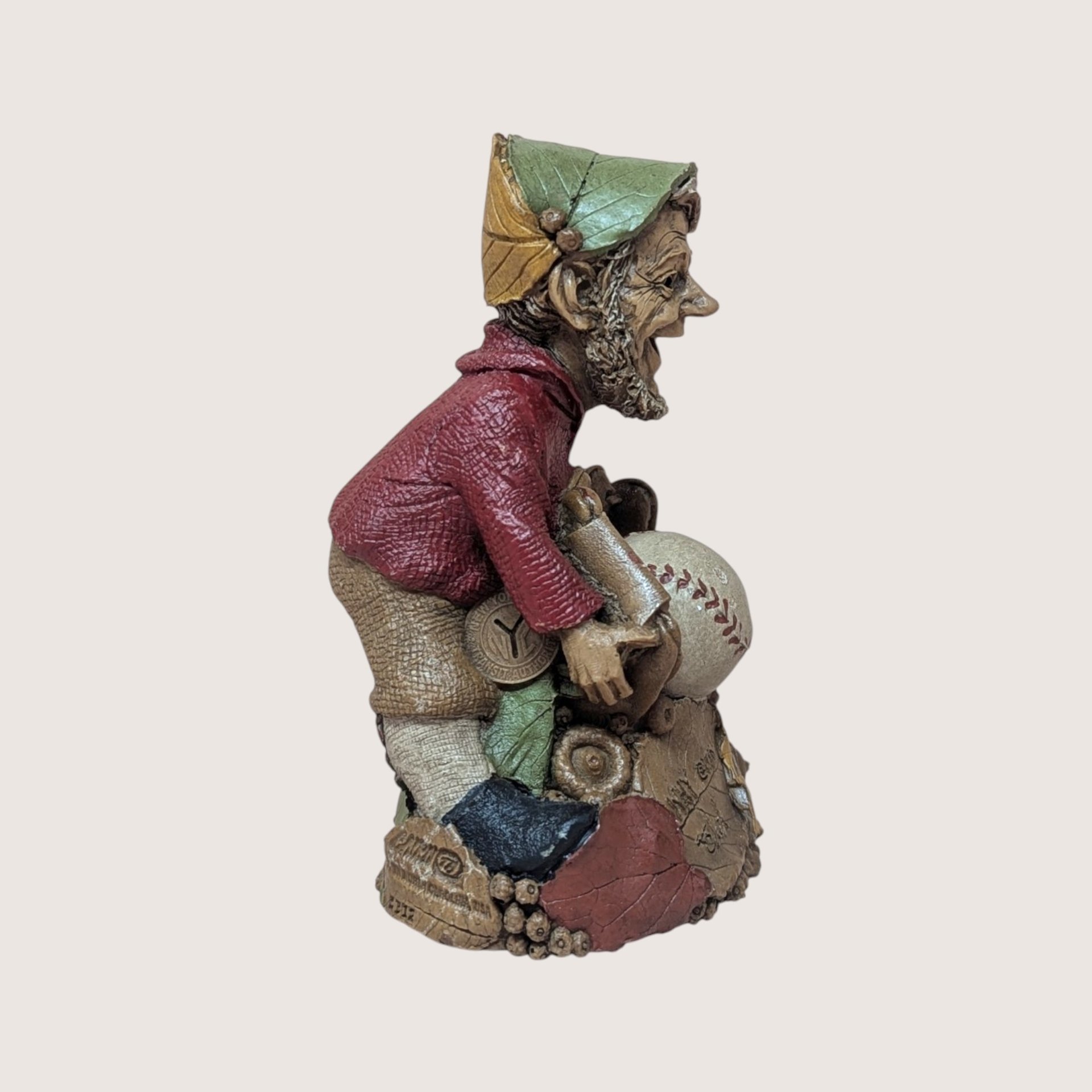 Signed 1986 Tom Clark "Why" Figurine: Gnome with Baseball
