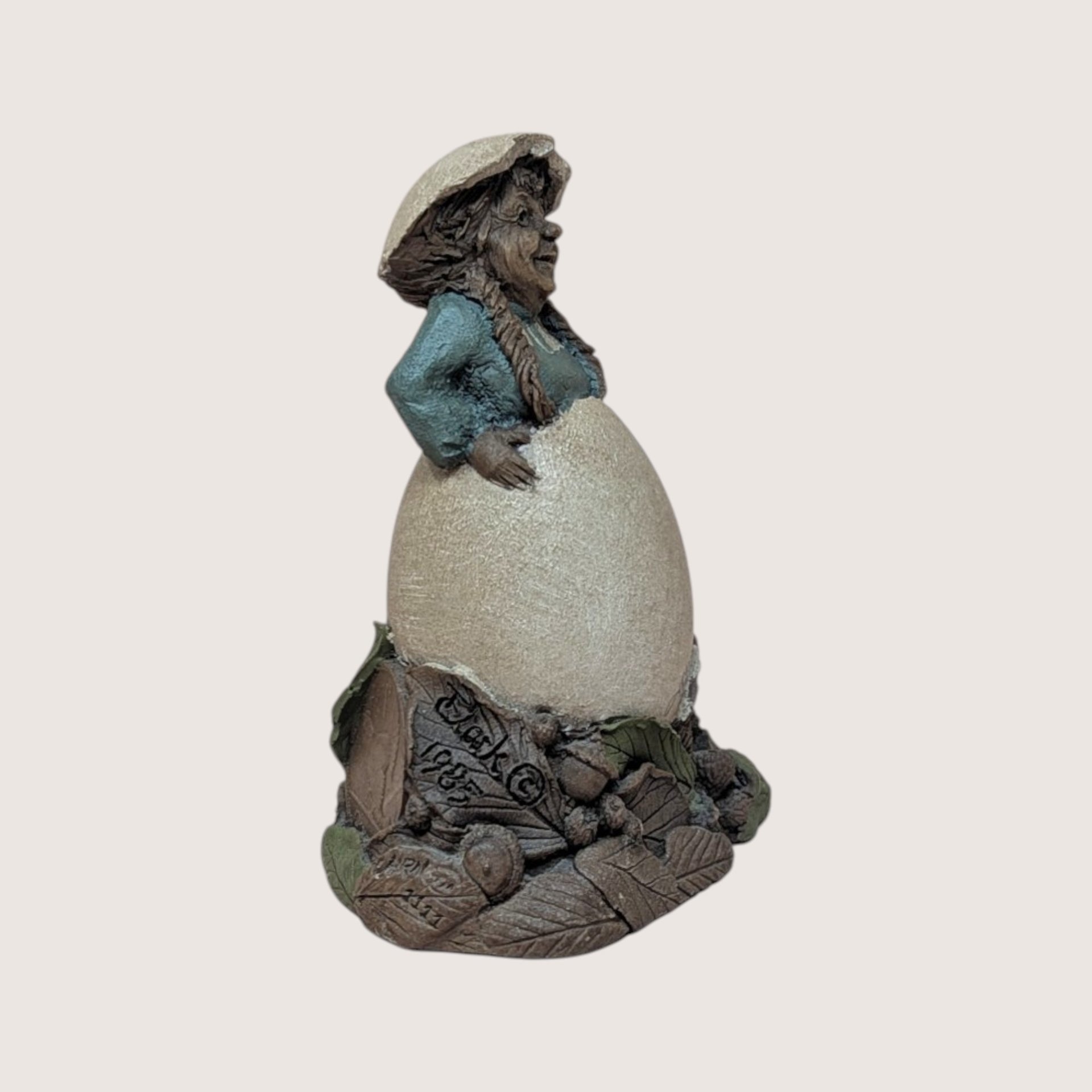Signed 1985 Tom Clark "Debbie" Figurine: Gnome with Egg