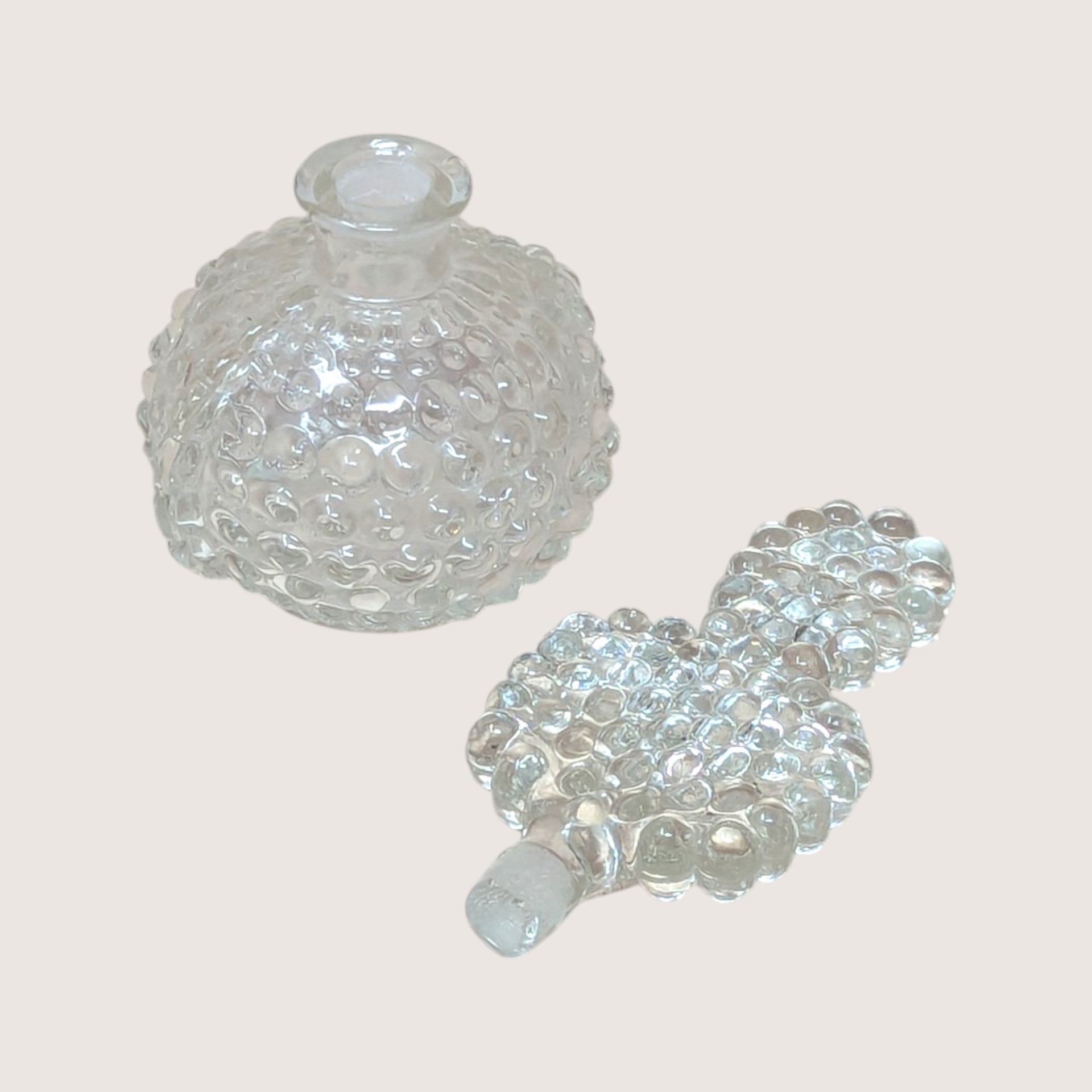 Vintage Clear Glass Bubble Perfume Bottle