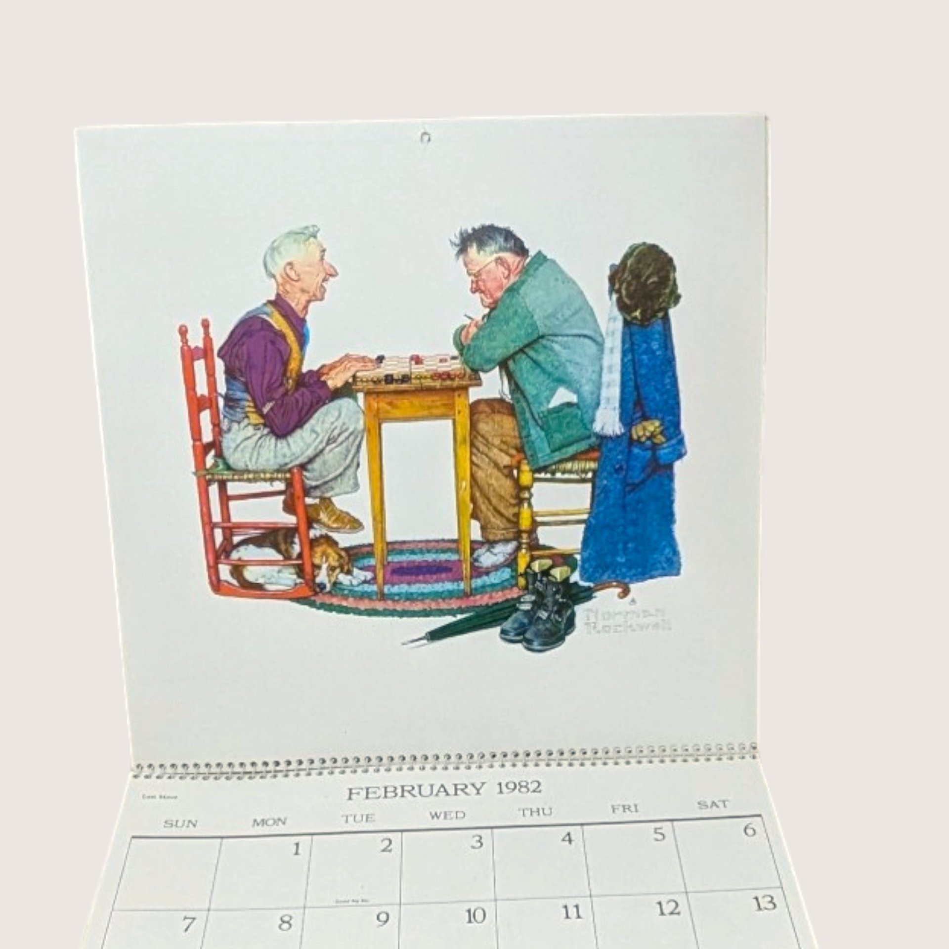 1982 Norman Rockwell Vintage Wall Calendar