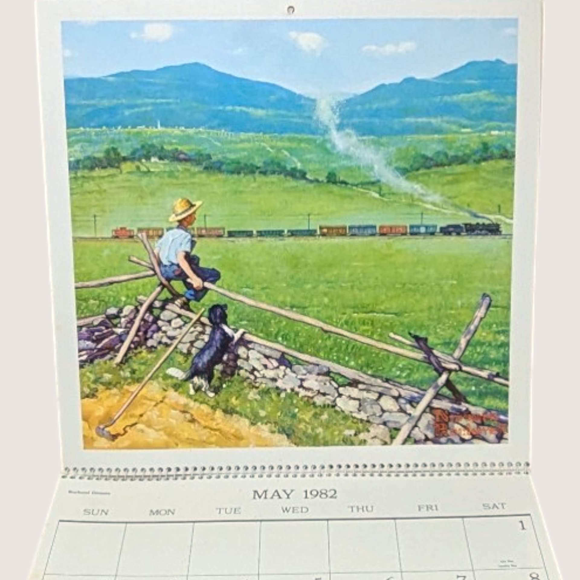 1982 Norman Rockwell Vintage Wall Calendar