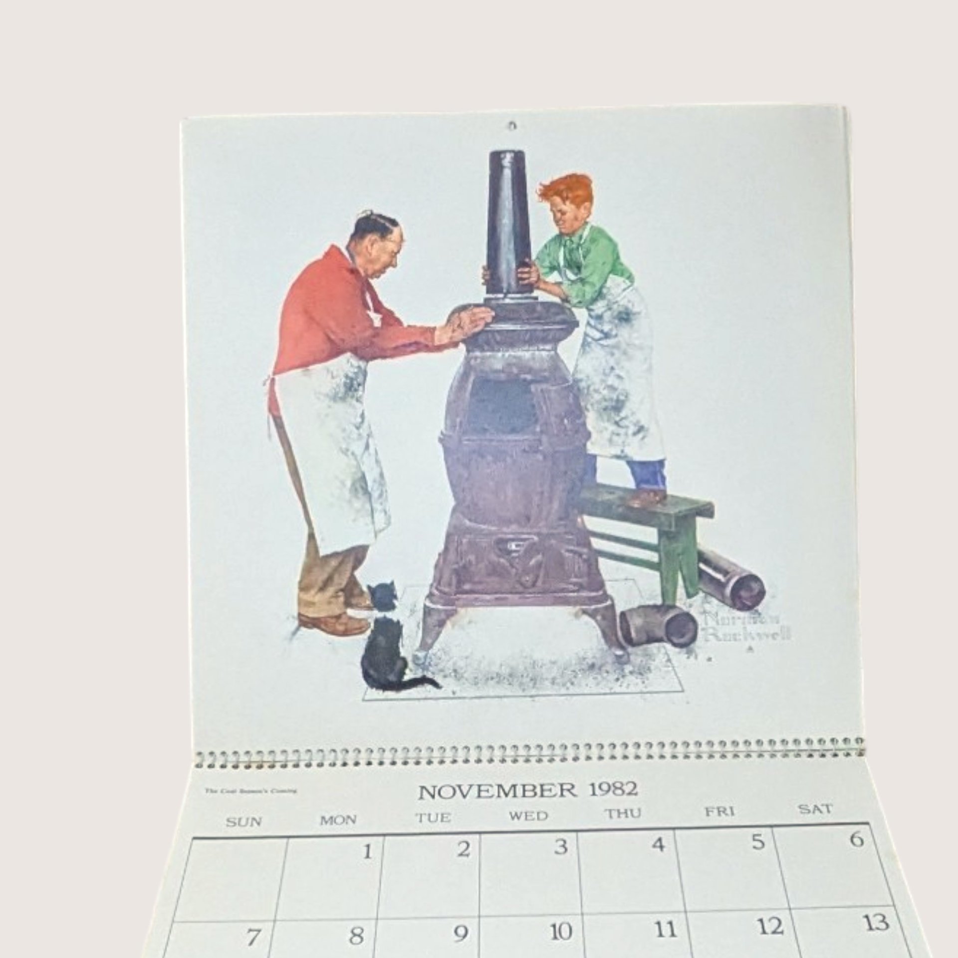 1982 Norman Rockwell Vintage Wall Calendar