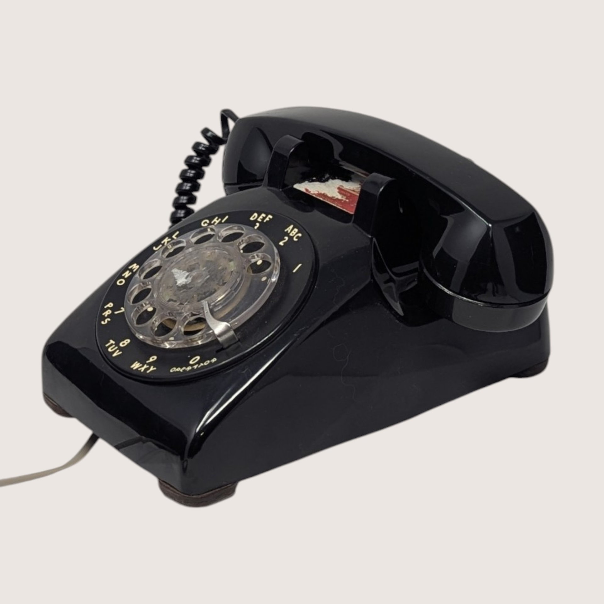 1980s AT&T Black Vintage Rotary Desk Phone