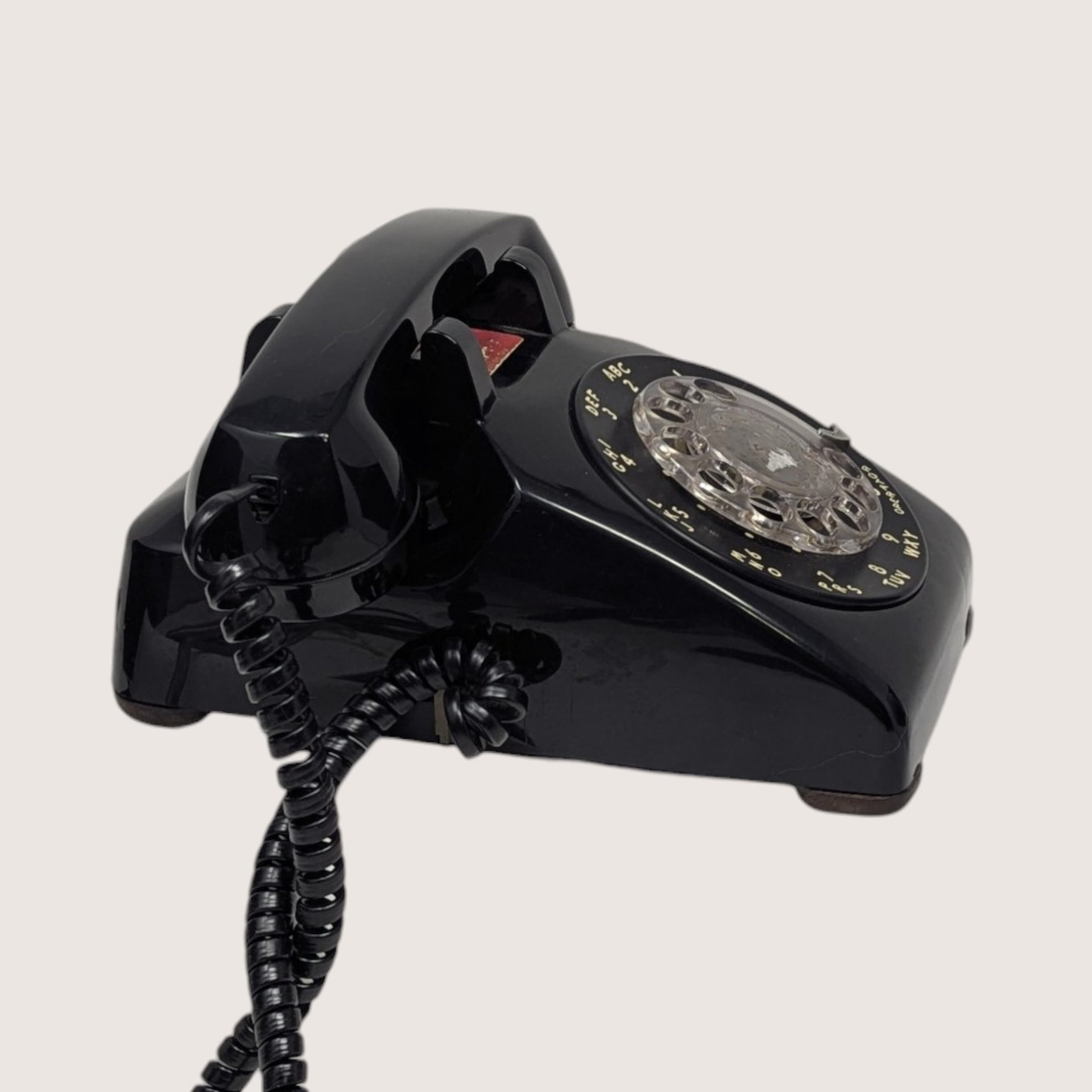 1980s AT&T Black Vintage Rotary Desk Phone