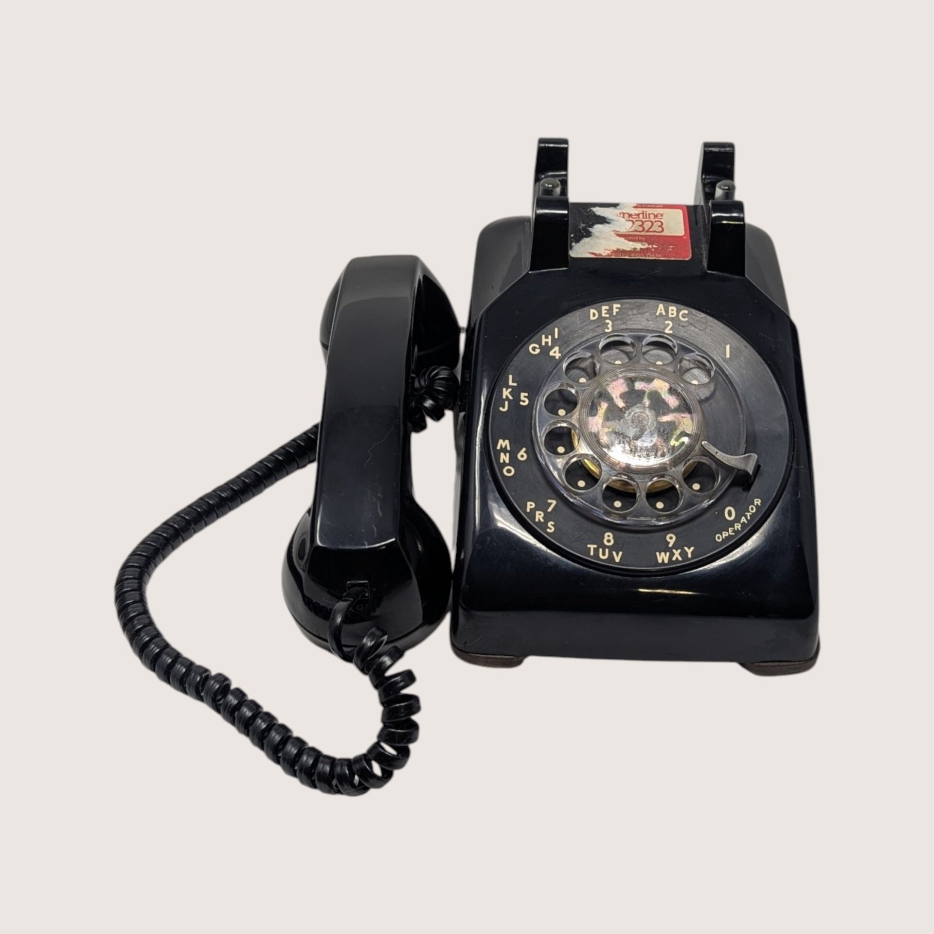 1980s AT&T Black Vintage Rotary Desk Phone