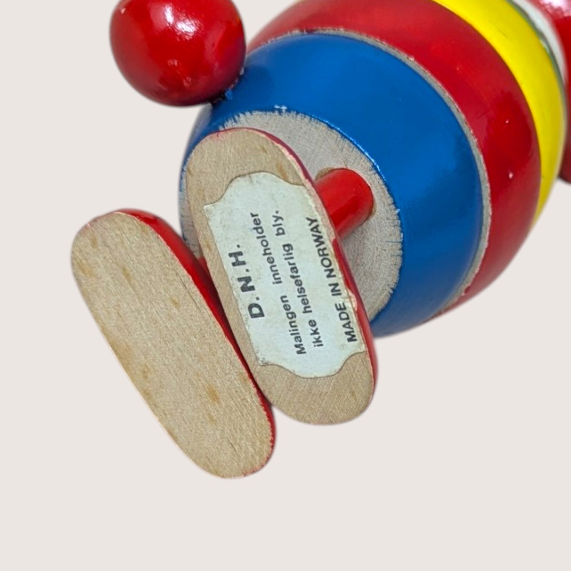 1960s DNH Holland Wooden Stacking Mouse Toy Figurine