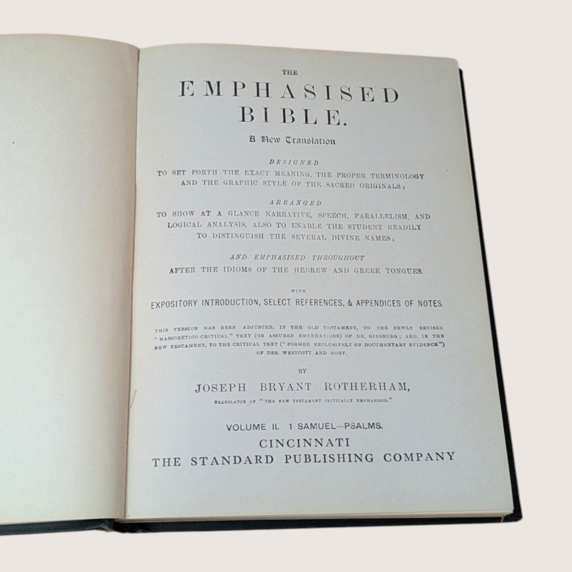 1900s Antique Emphasized Old Testament Vol 2 Rotherham Bible