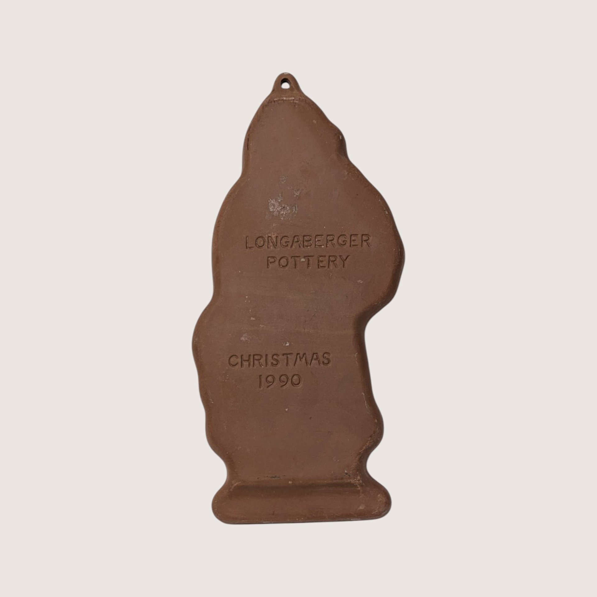 1990 Longaberger Pottery Father Christmas Terracotta Cookie Mold