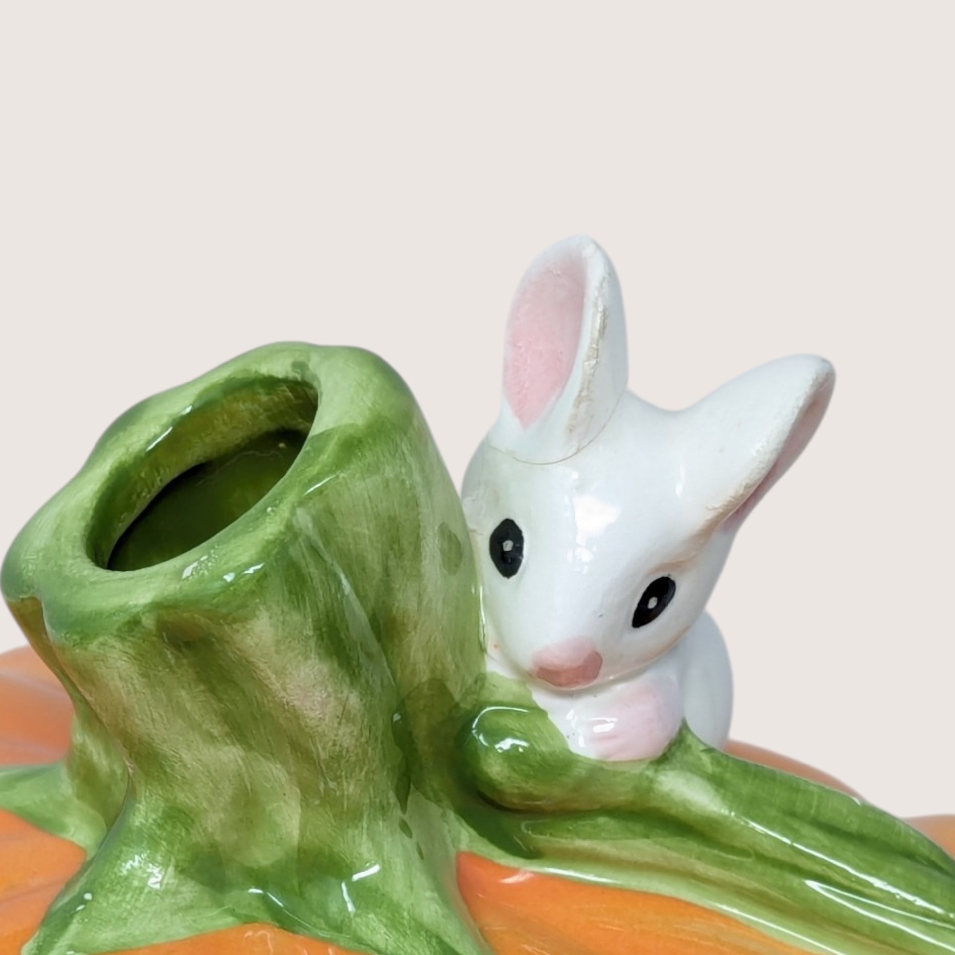 1980s ROC Ceramic Pumpkin Jack O Lantern Mouse Figure
