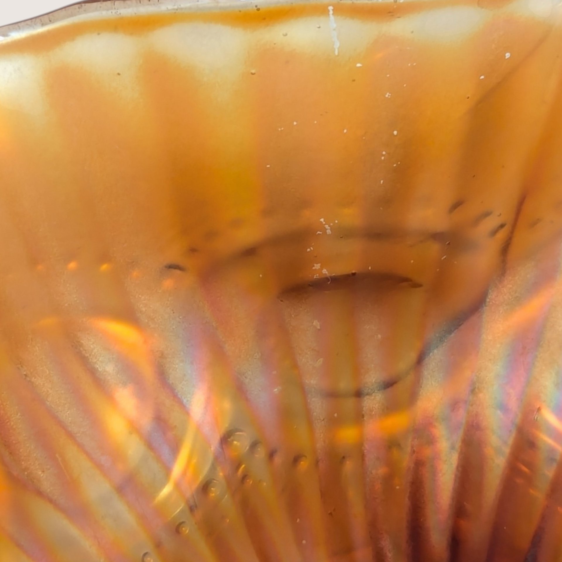 Antique Northwood Marigold Carnival Glass Ruffled Bowl