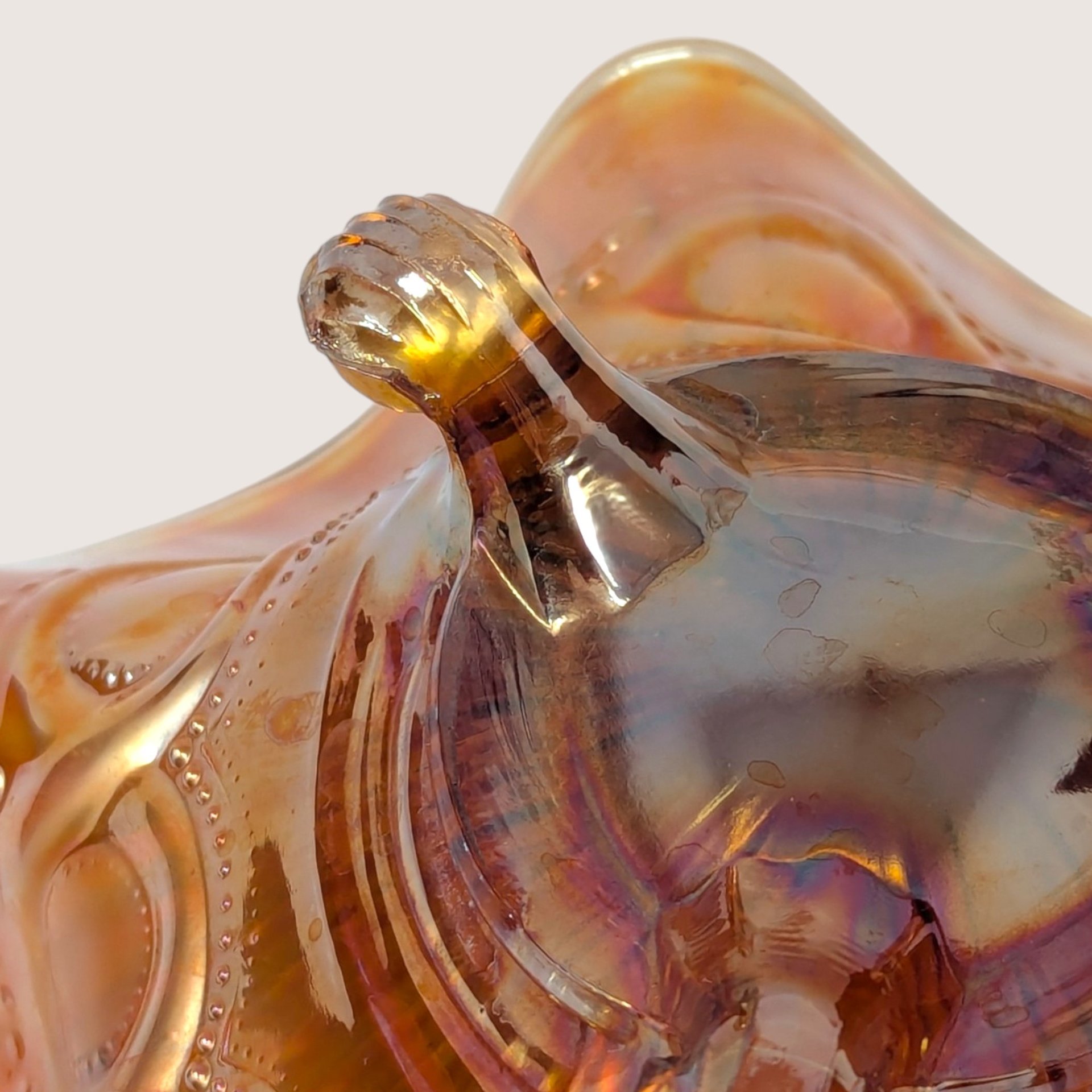 Antique Northwood Marigold Carnival Glass Ruffled Bowl