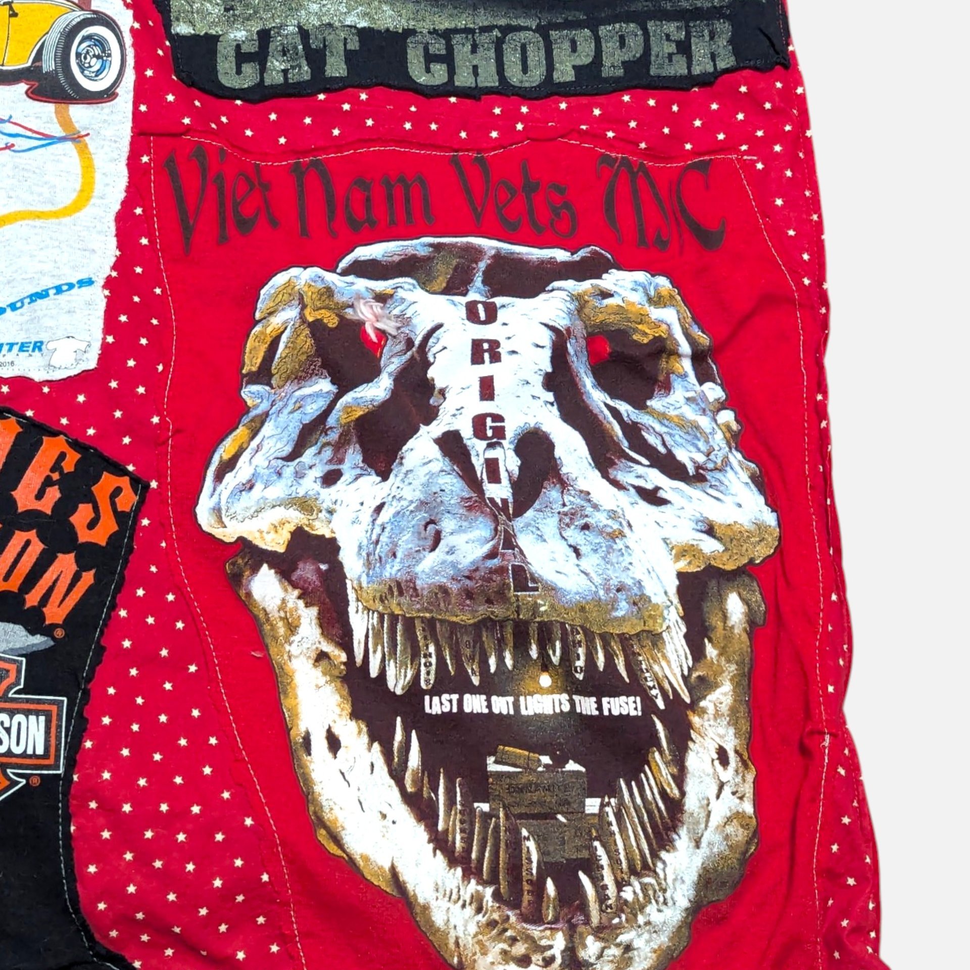 Vintage Handmade Harley Davidson Graphic Tee Throw