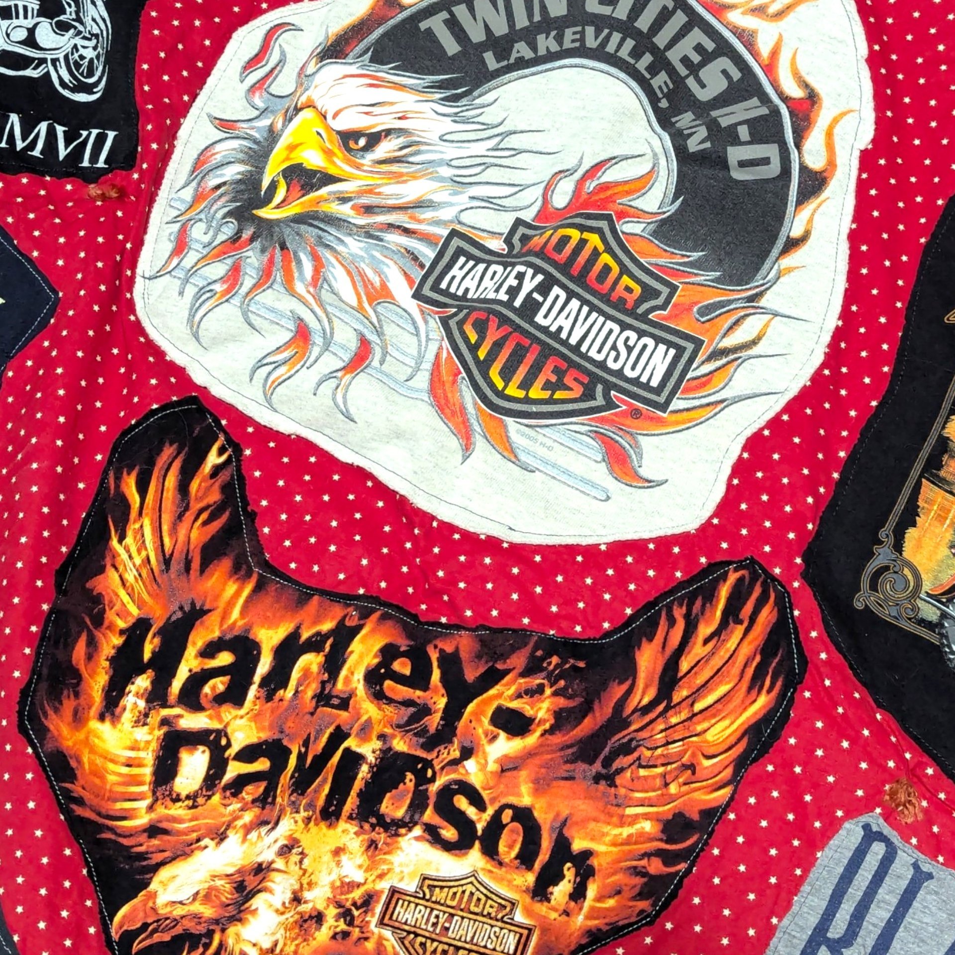 Vintage Handmade Harley Davidson Graphic Tee Throw