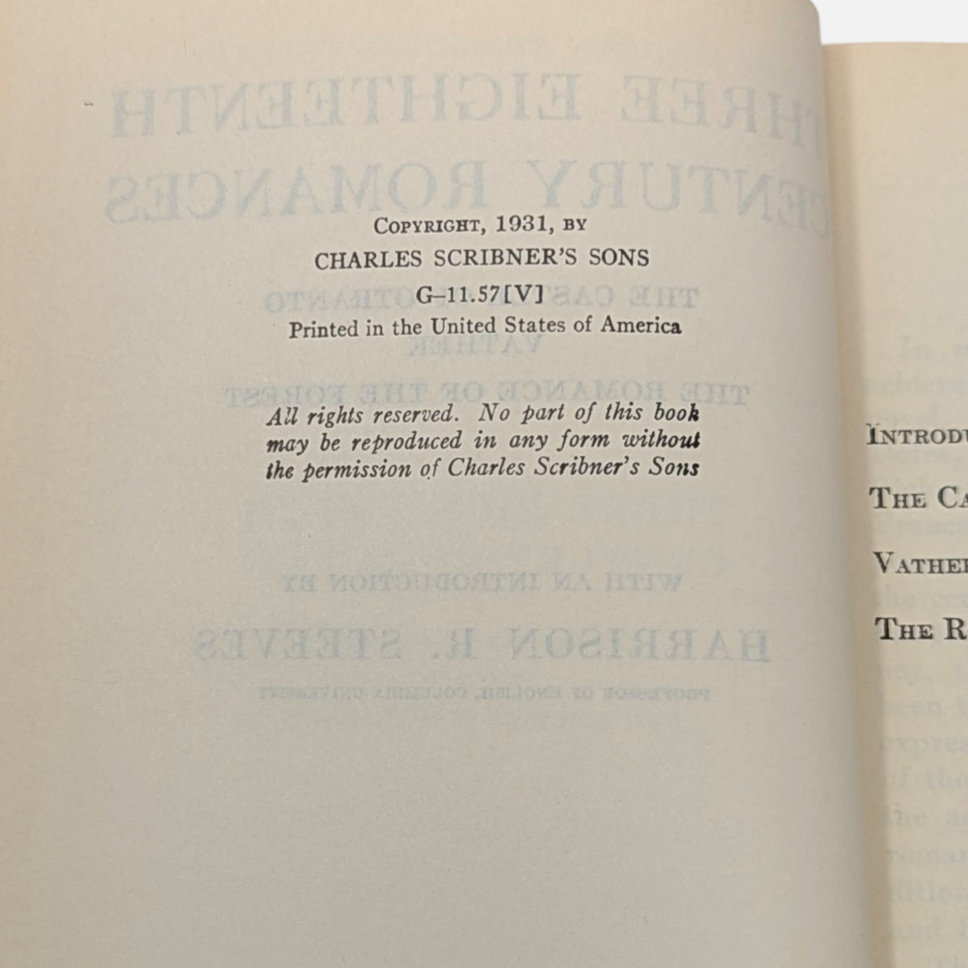 1931 Three Eighteenth Century Romances Hardcover Book
