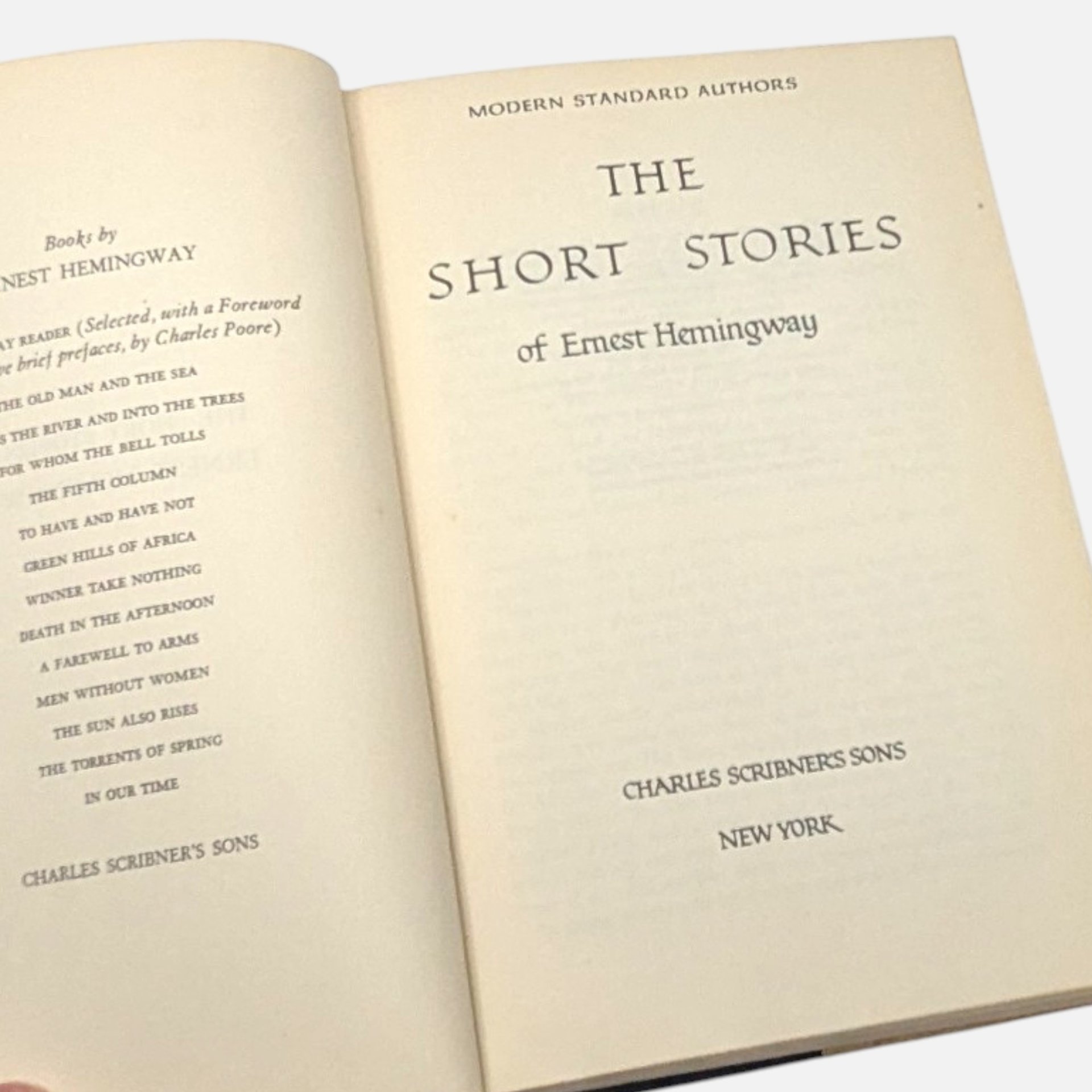 Vintage 1953 The Short Stories Of Ernest Hemingway Hardcover Book