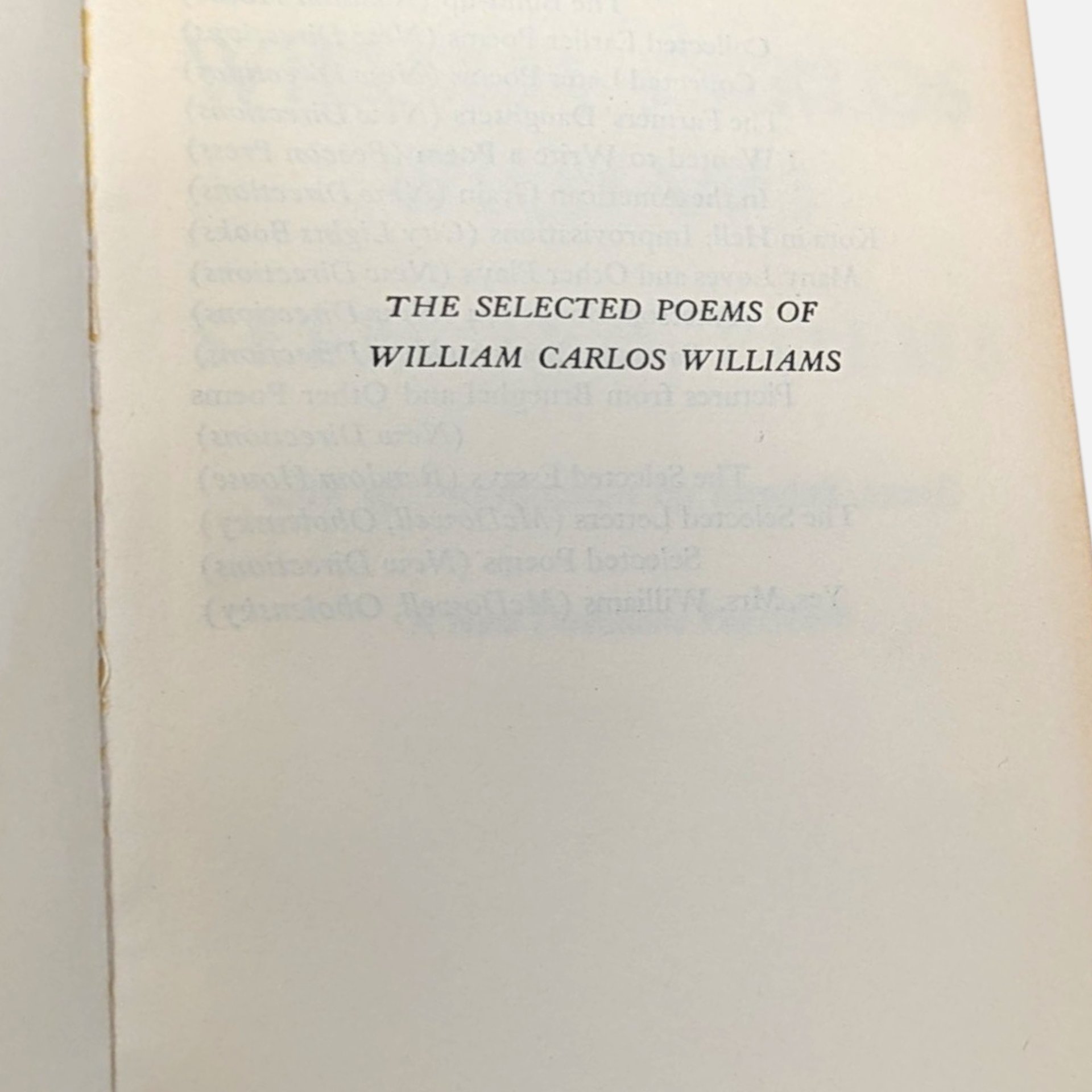 Vintage 1963 William Carlos Williams Selected Poems Paperback Book