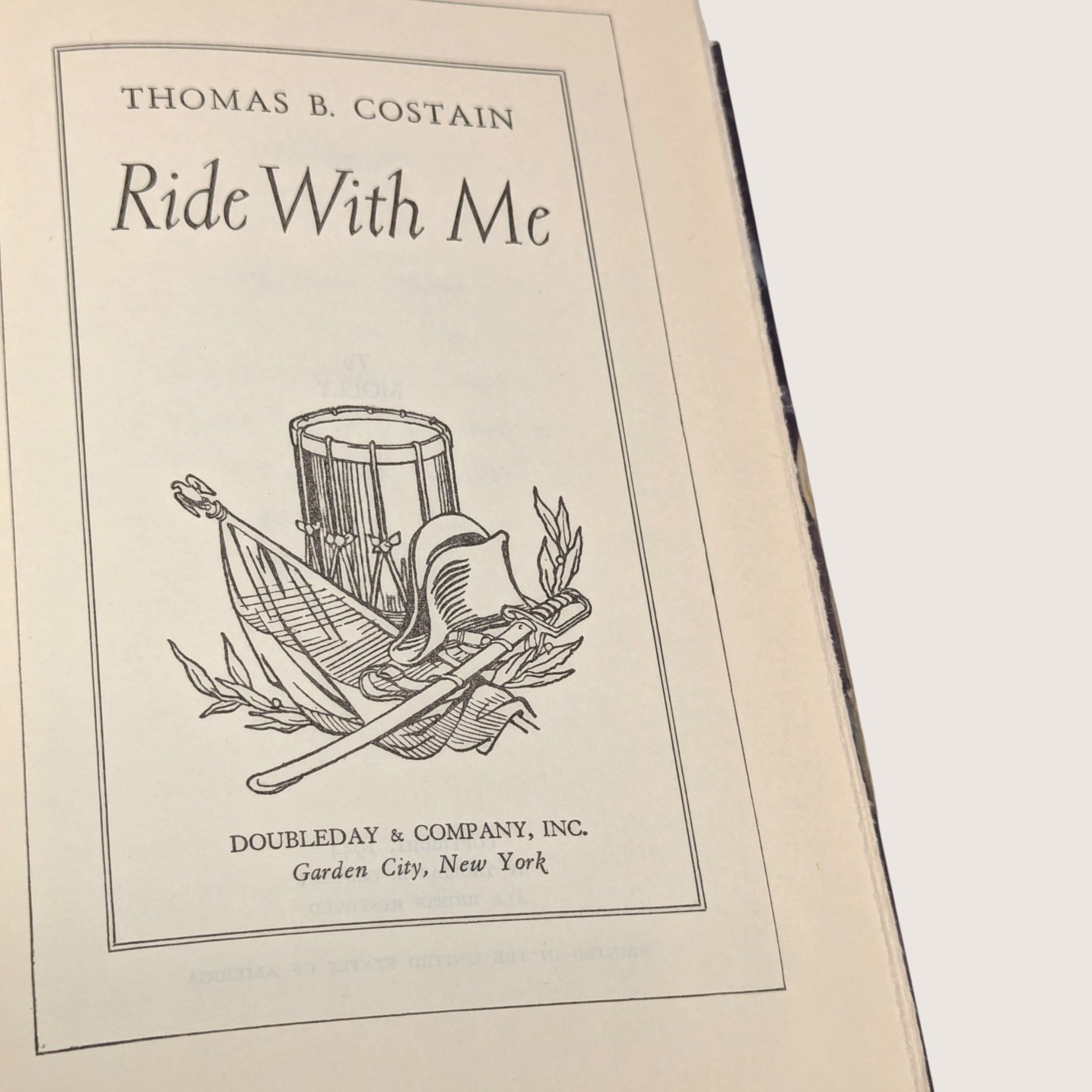 Vintage 1944 Ride With Me By Thomas B Costain Hardcover Book