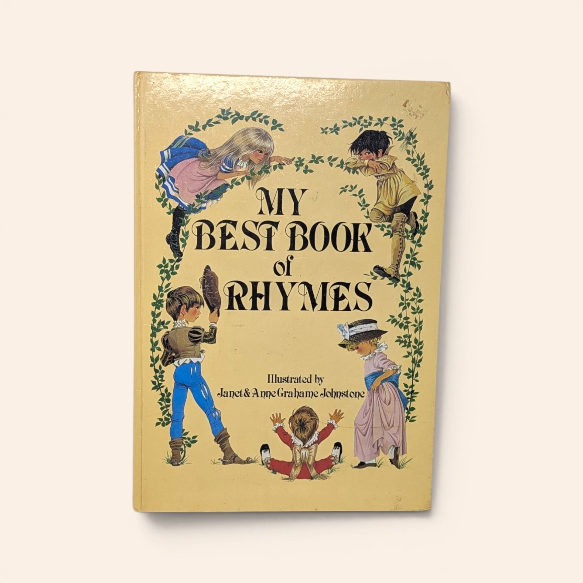 1984 My Best Book of Rhymes hardcover featuring illustrated children on the cover.