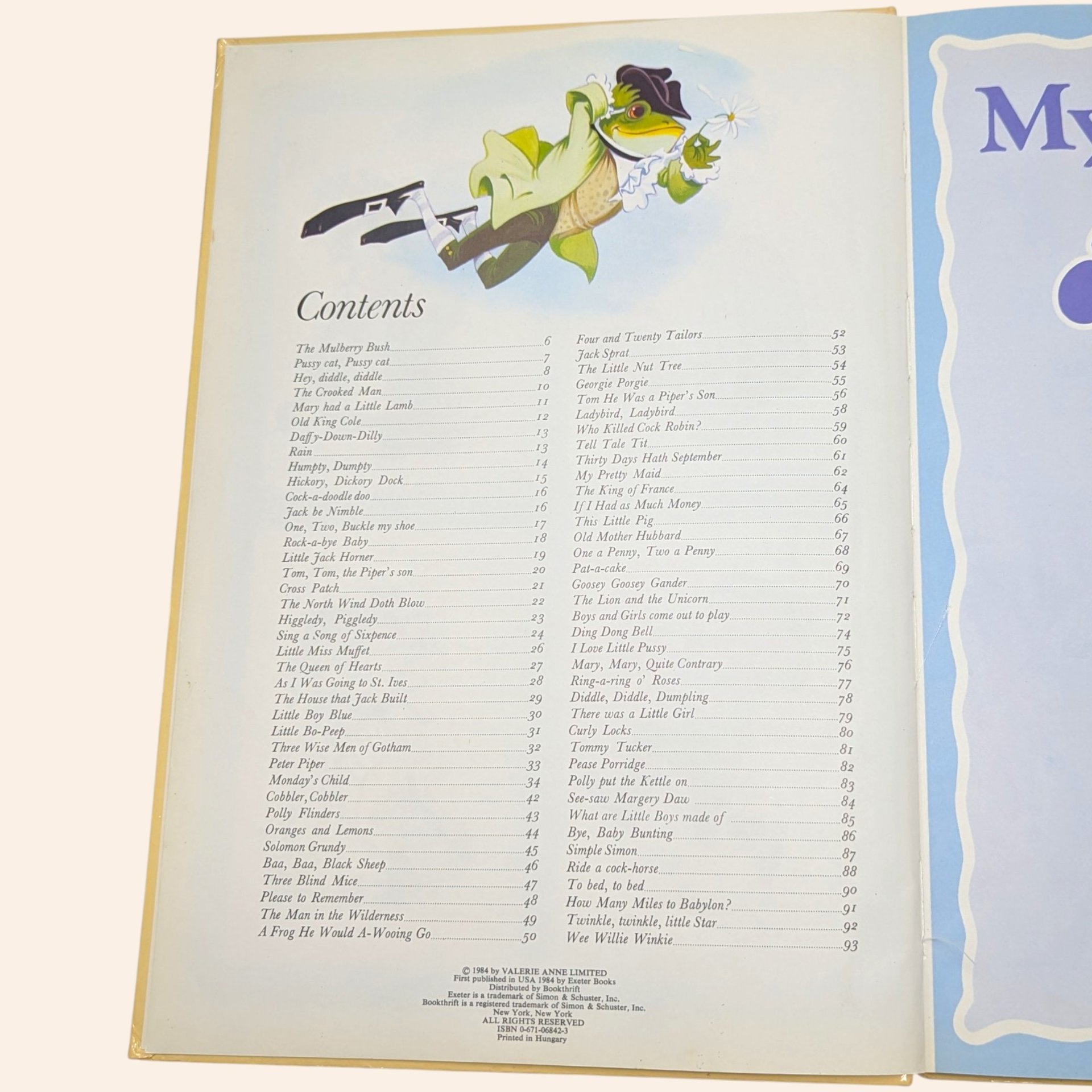 1984 My Best Book of Rhymes Alan Blackwood Grahame Johnstone Hardcover Book