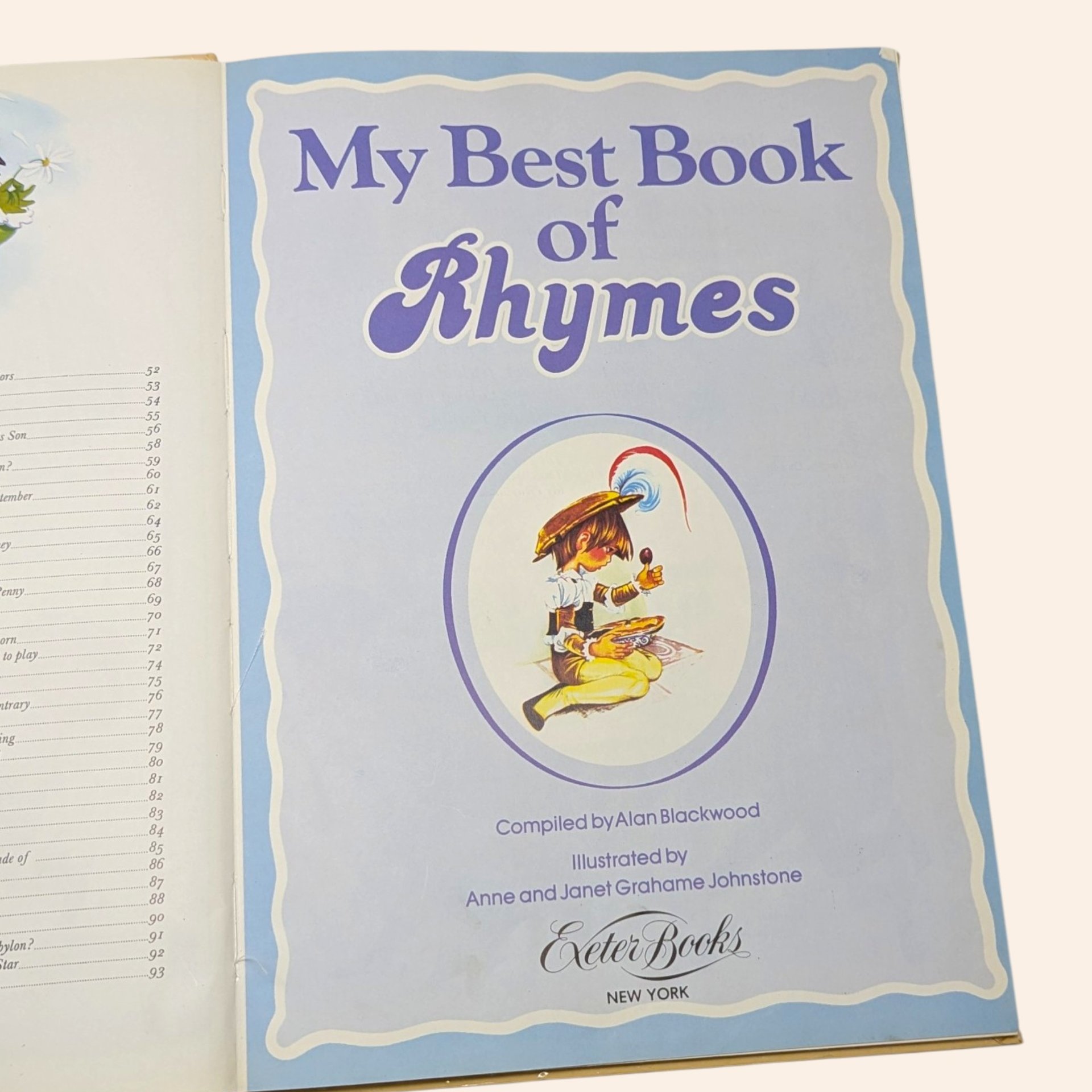 1984 My Best Book of Rhymes Alan Blackwood Grahame Johnstone Hardcover Book