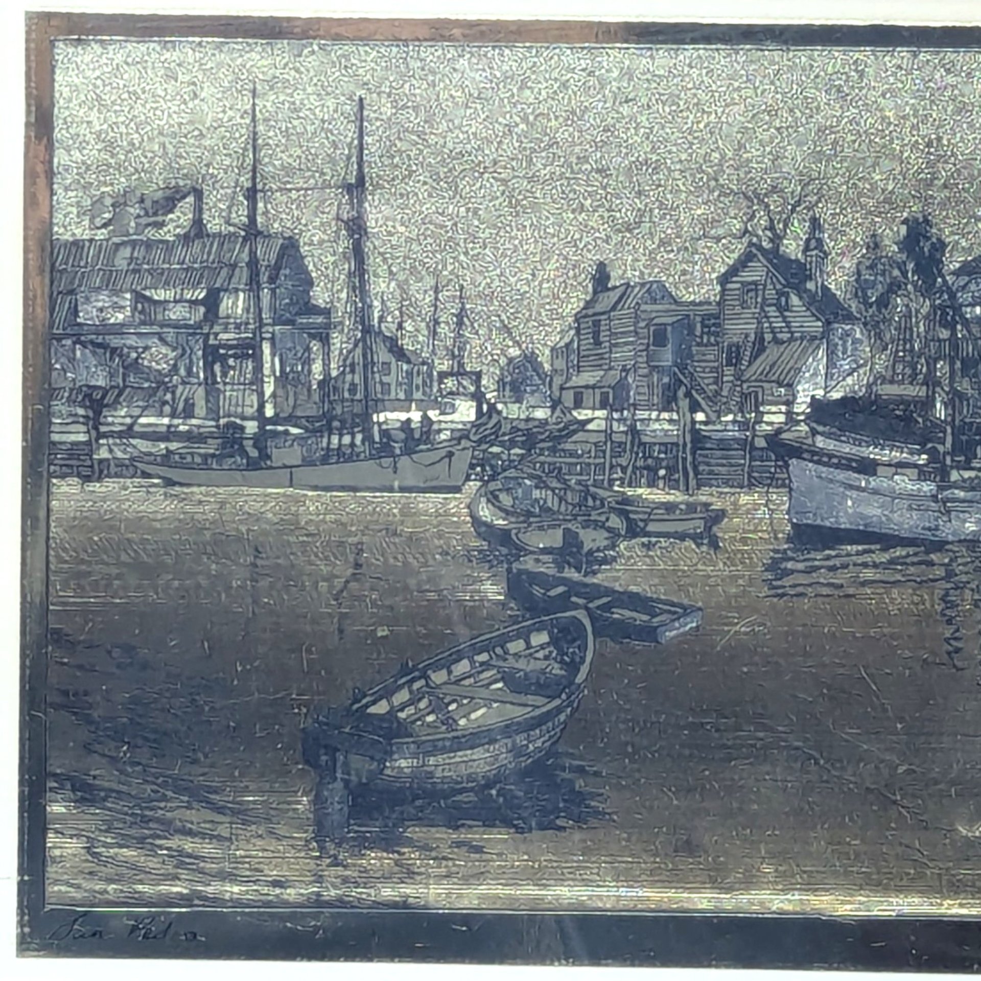 Vintage Lionel Barrymore Gold Foil San Pedro Framed Art