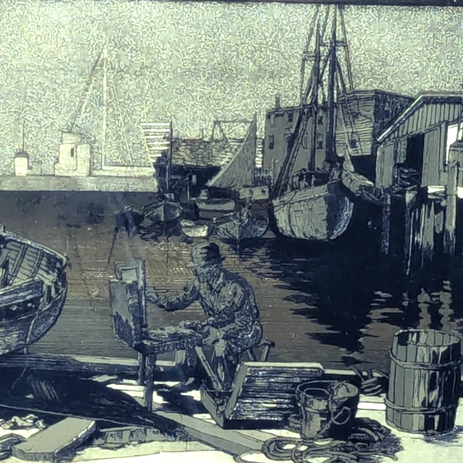 Vintage Lionel Barrymore Purdys Basin Gold Foil Etching
