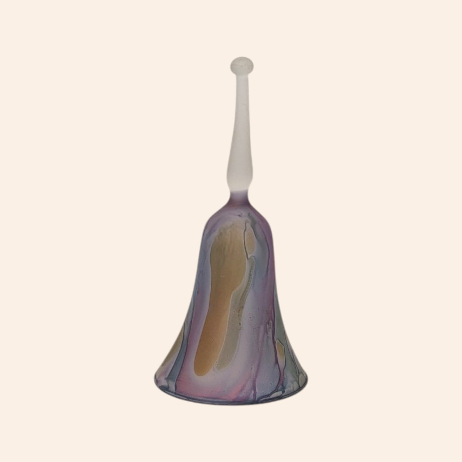 Vintage Rueven Art Glass Bell Hand Painted Nouveau Style