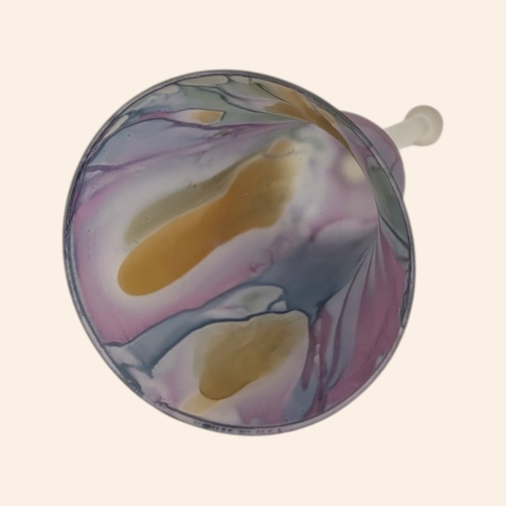 Vintage Rueven Art Glass Bell Hand Painted Nouveau Style