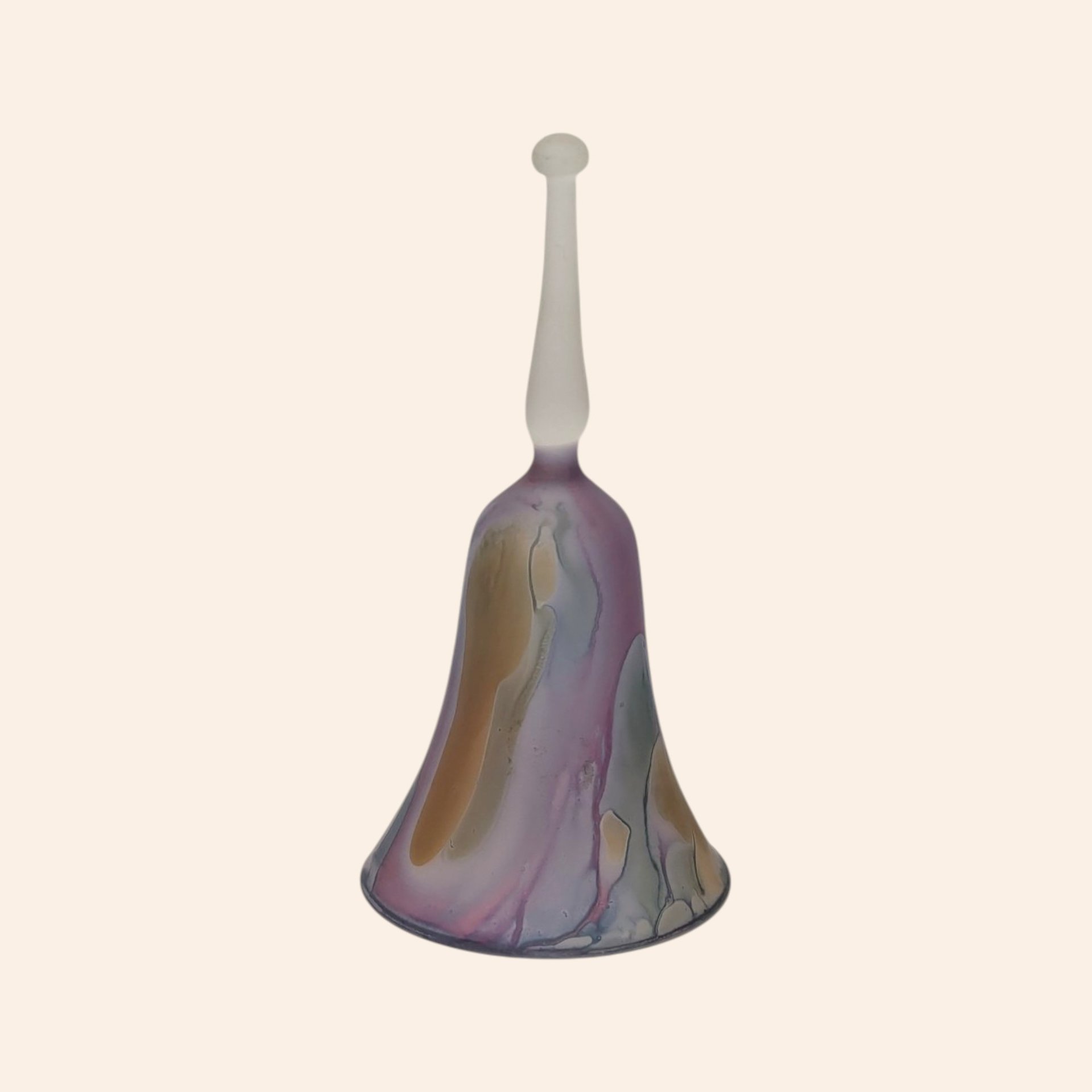 Vintage Rueven Art Glass Bell Hand Painted Nouveau Style