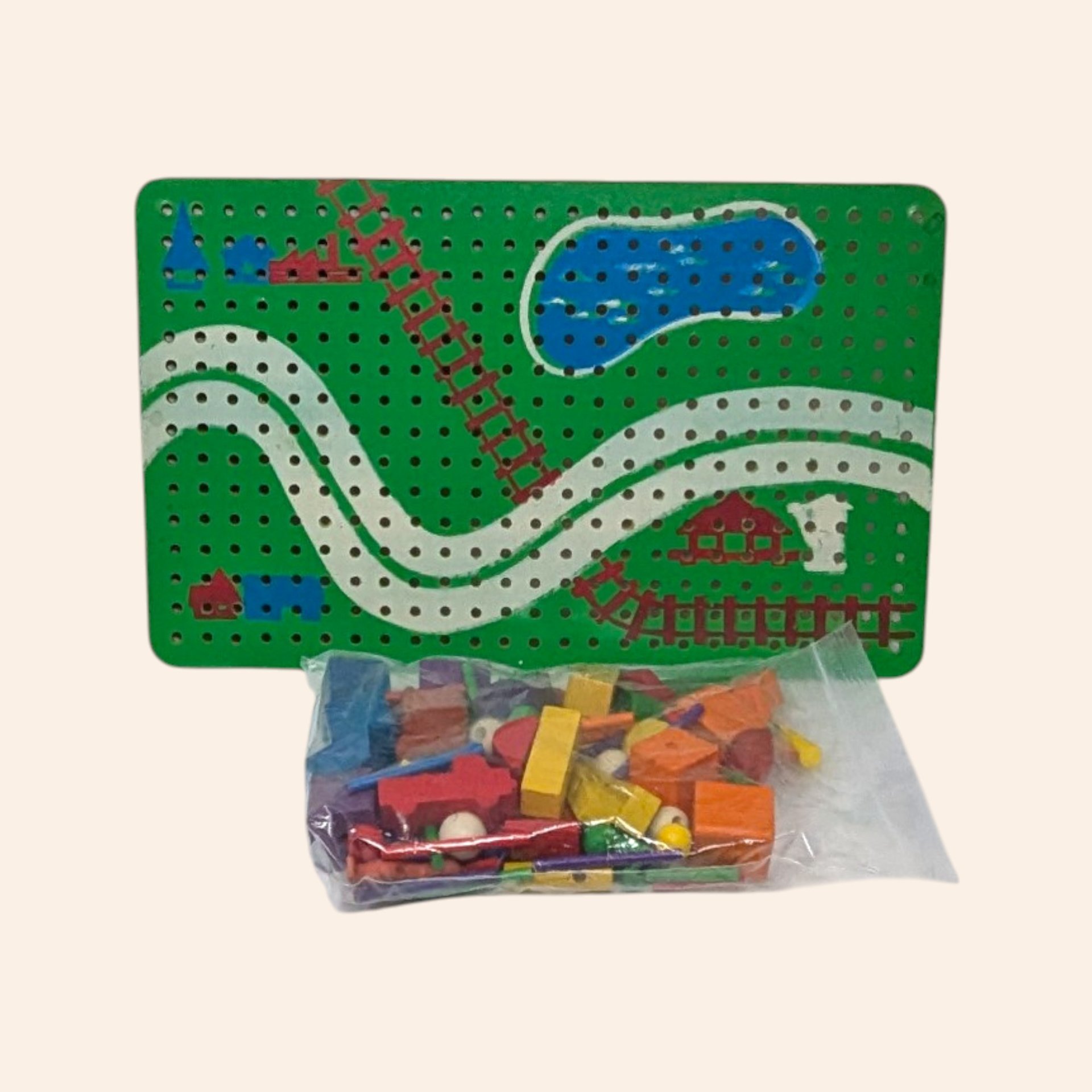 Vintage Playskool Landscape Peg Set Milton Bradley 