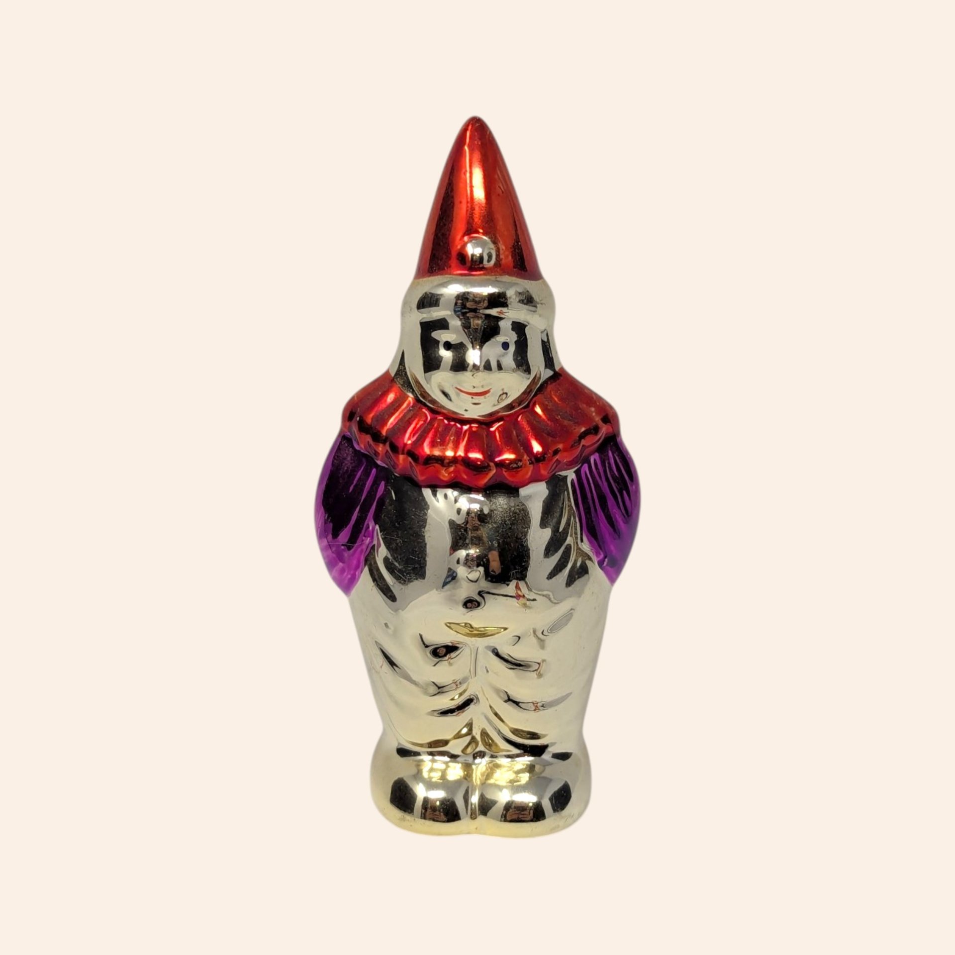 Vintage Metallic Clown Salt and Pepper Shakers