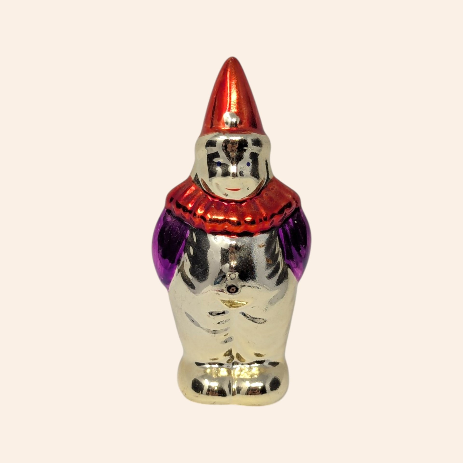 Vintage Metallic Clown Salt and Pepper Shakers