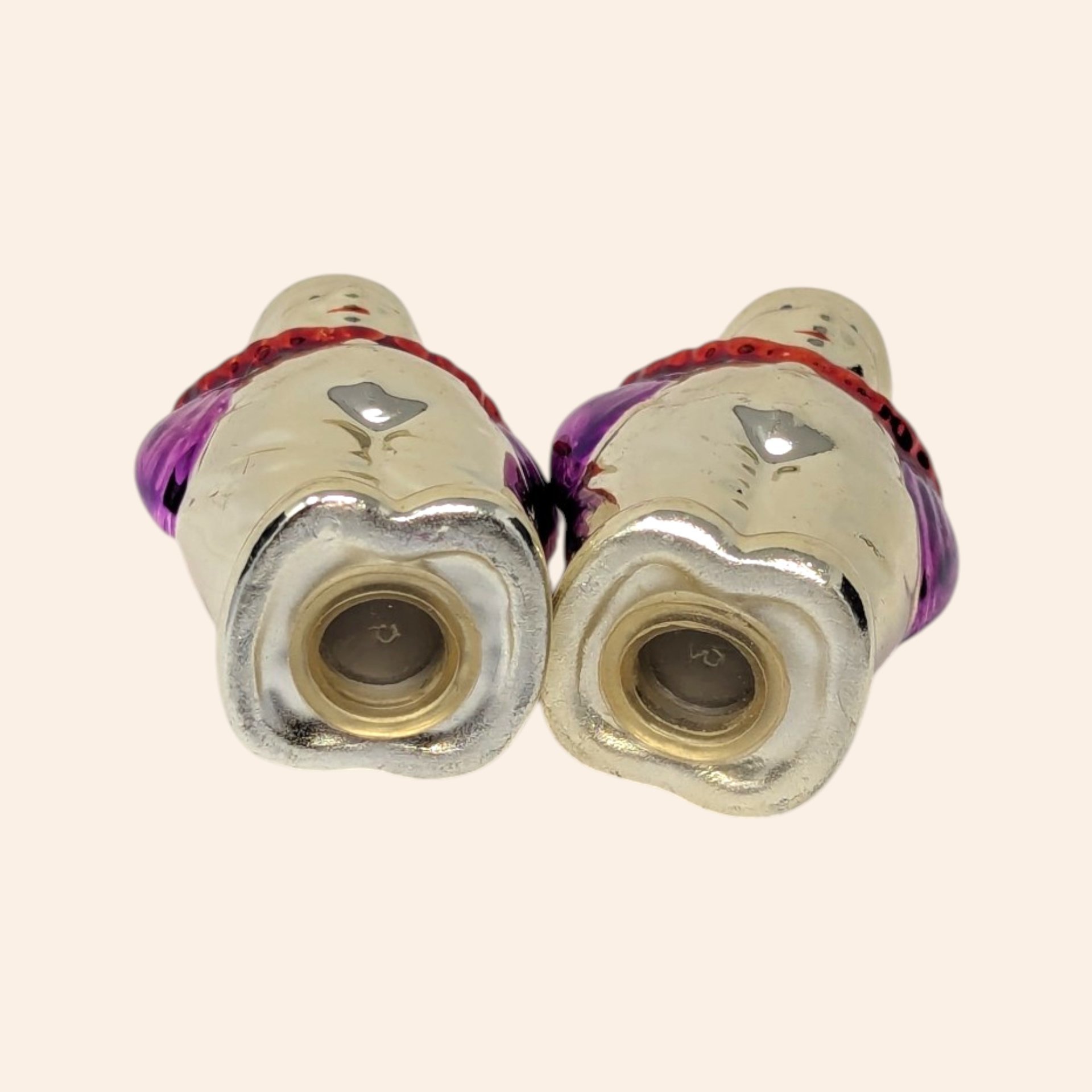 Vintage Metallic Clown Salt and Pepper Shakers