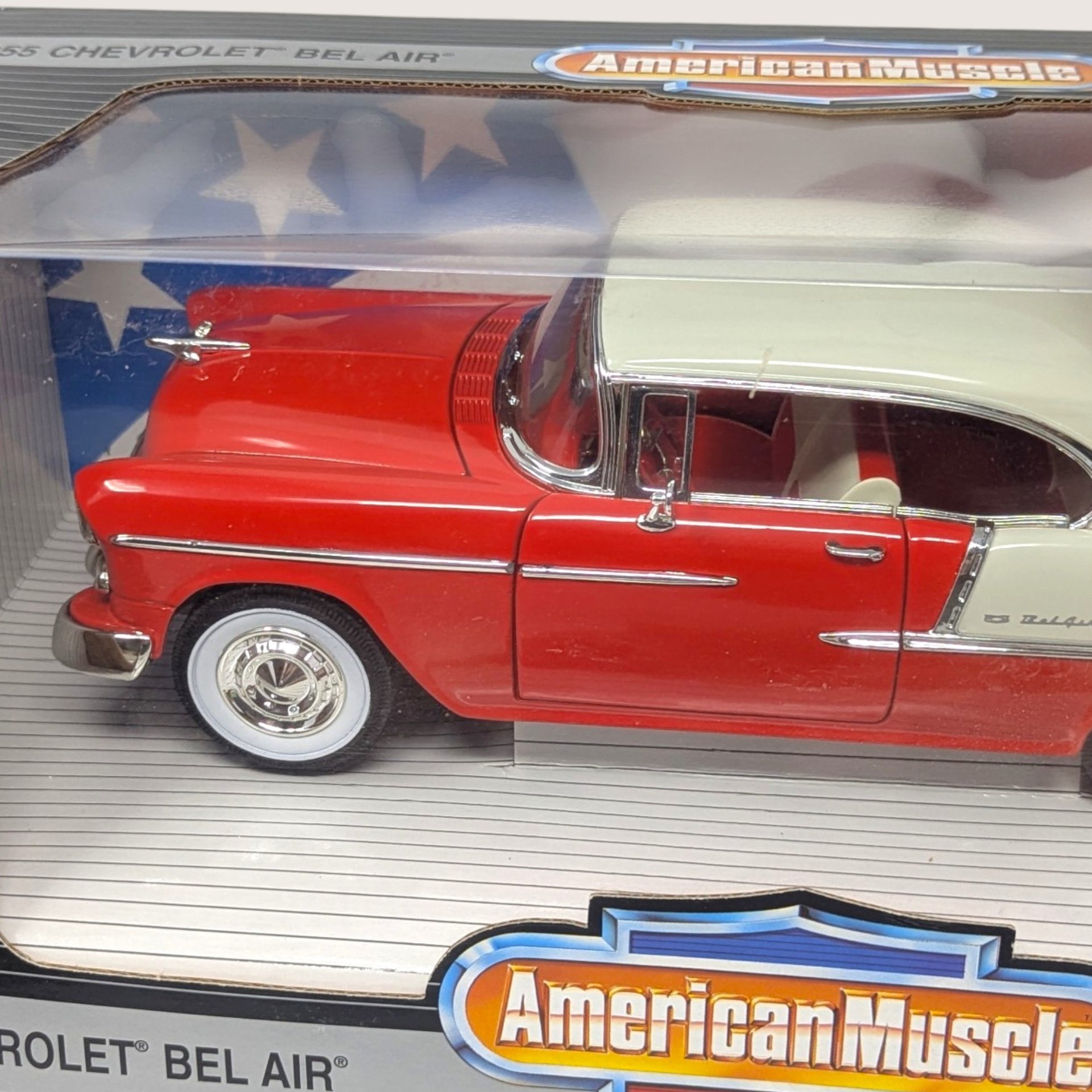 Vintage 1995 Ertl American Muscle Red 1955 Chevrolet Bel Air Die Cast Car