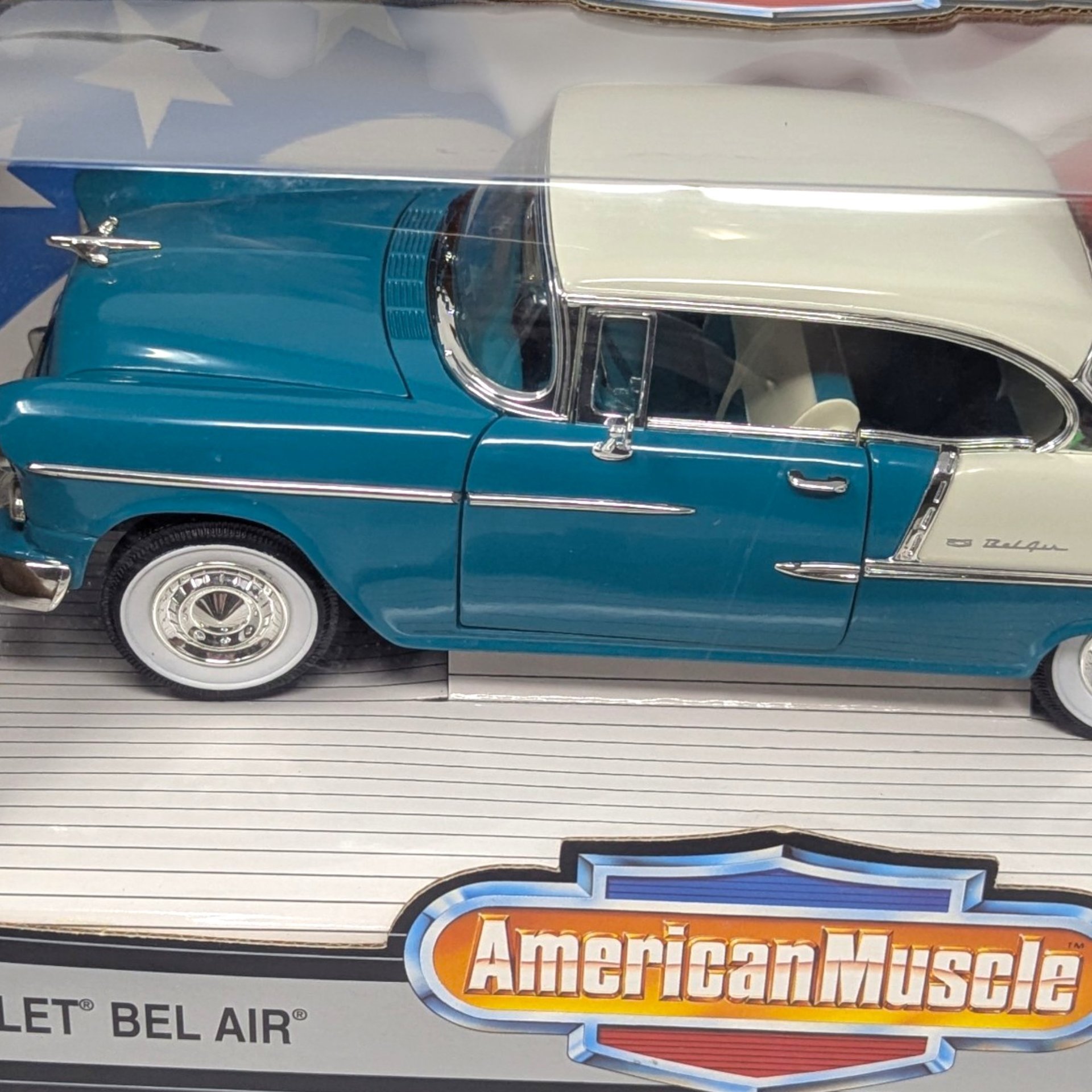 Vintage 1996 Ertl American Muscle Blue 1955 Chevrolet Bel Air Die Cast Car