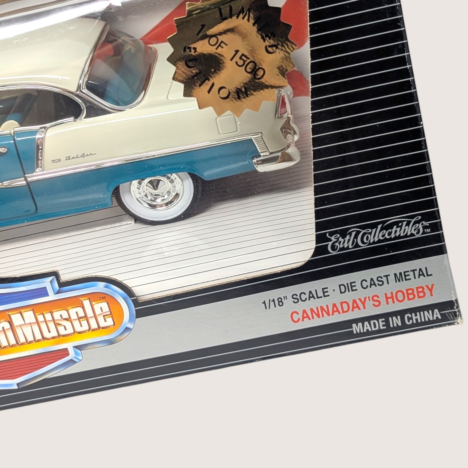 Vintage 1996 Ertl American Muscle Blue 1955 Chevrolet Bel Air Die Cast Car