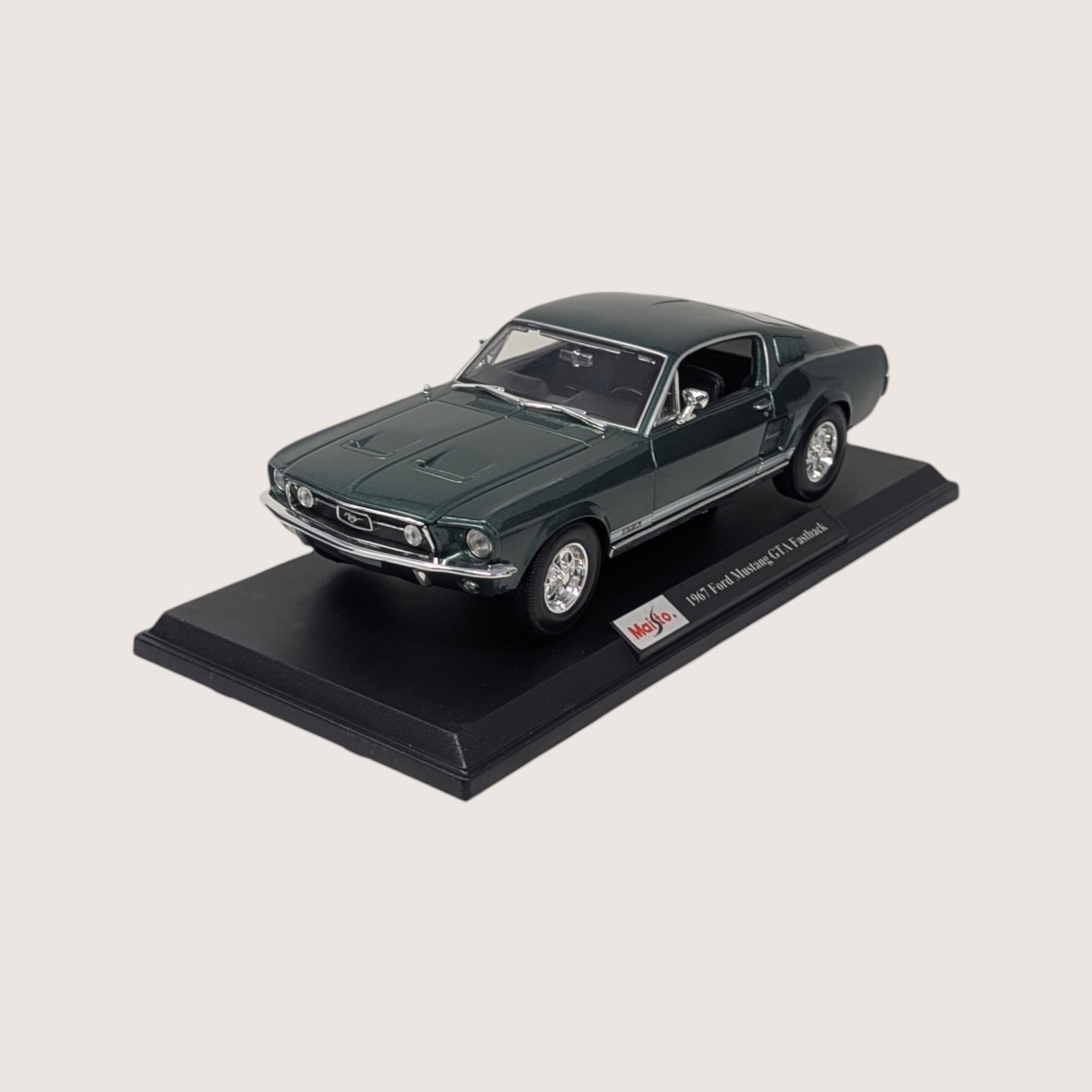 Vintage Maisto Green 1967 Ford Mustang GTA Fastback Die Cast Car
