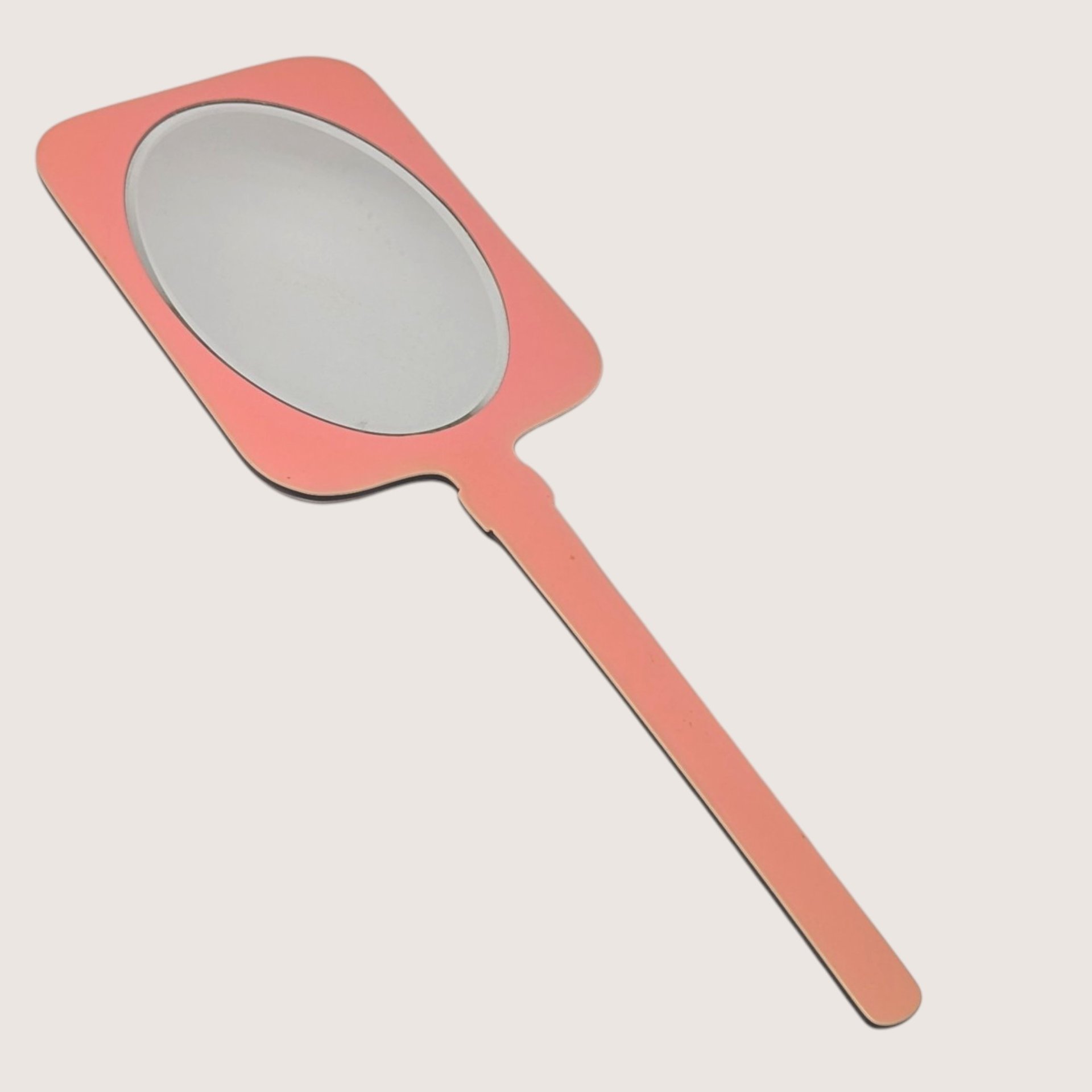 Mid Century Pink Vanity Mirror Brush and Comb Set