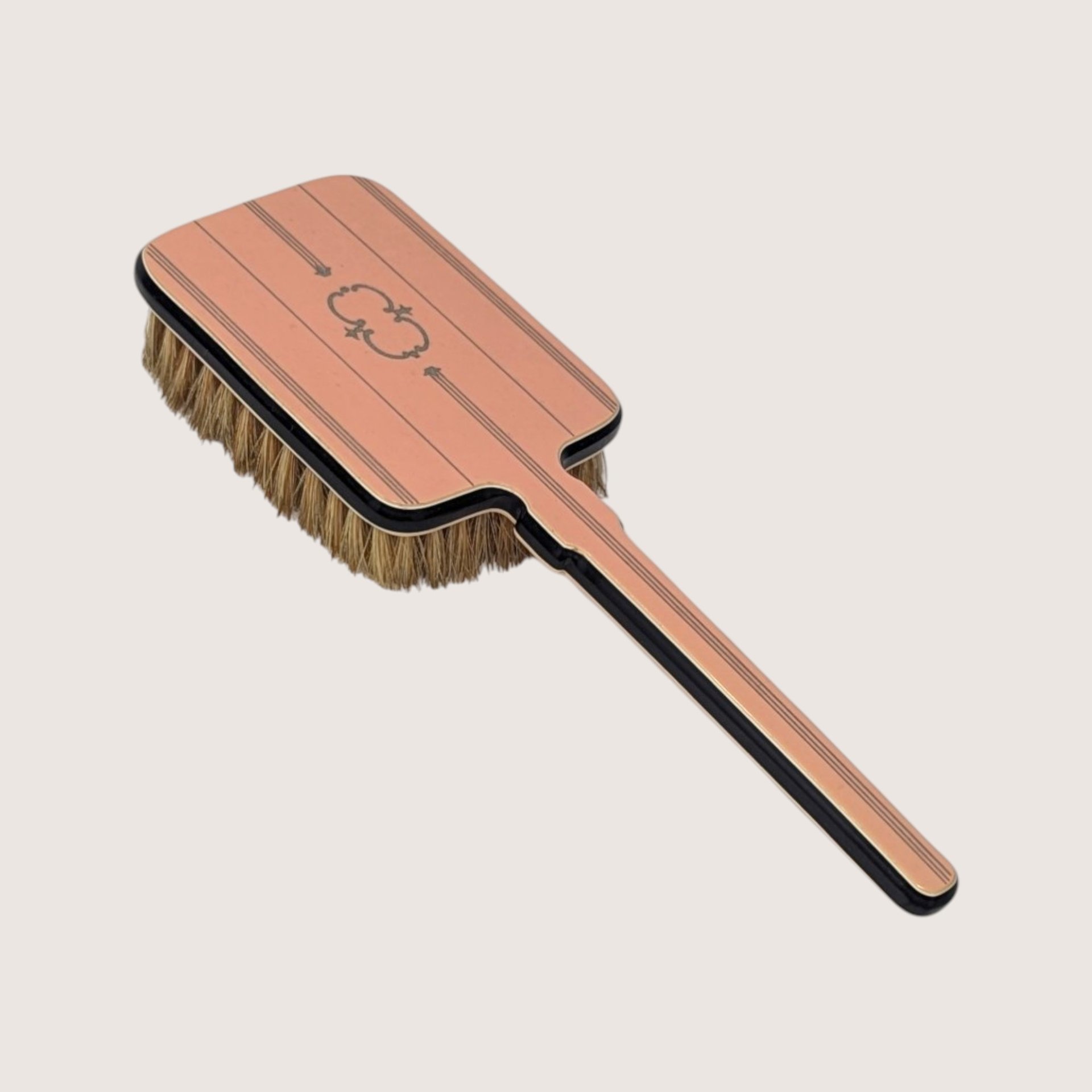Mid Century Pink Vanity Mirror Brush and Comb Set