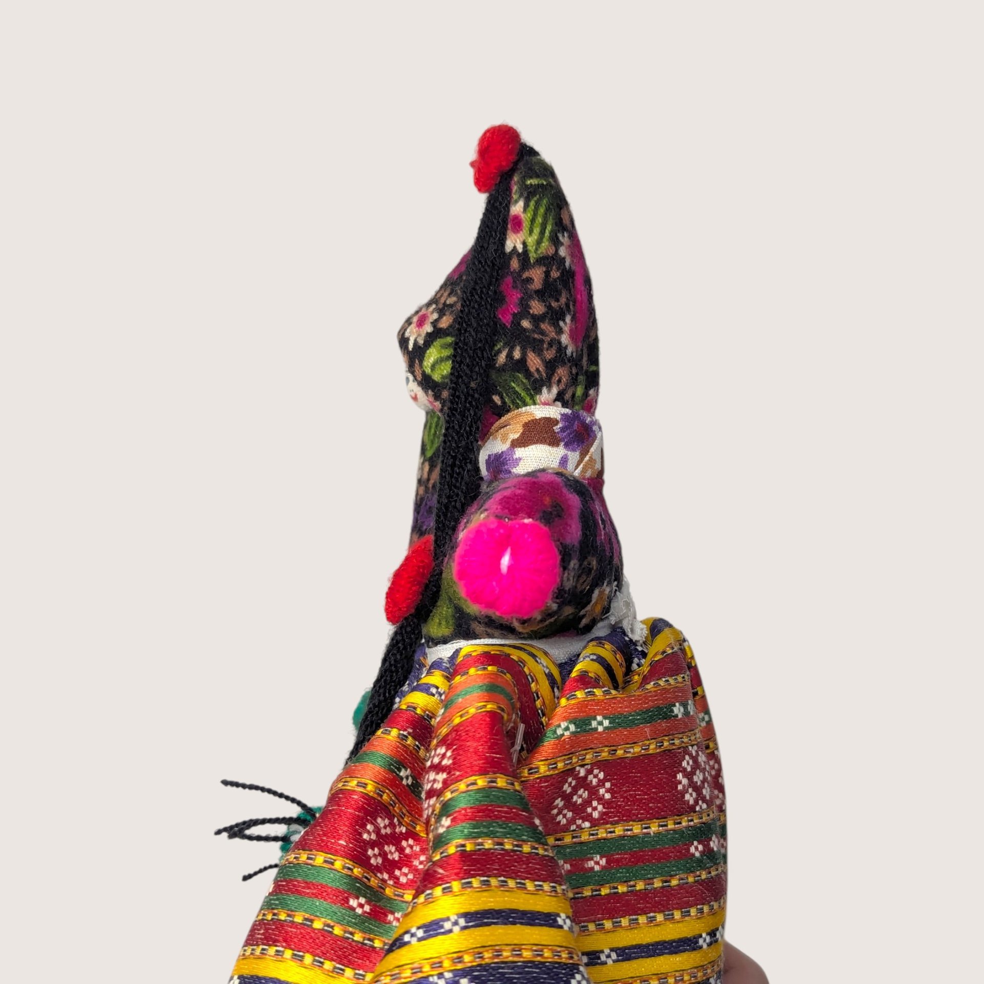 Vintage Handmade Folk Art Cloth Doll with Baby