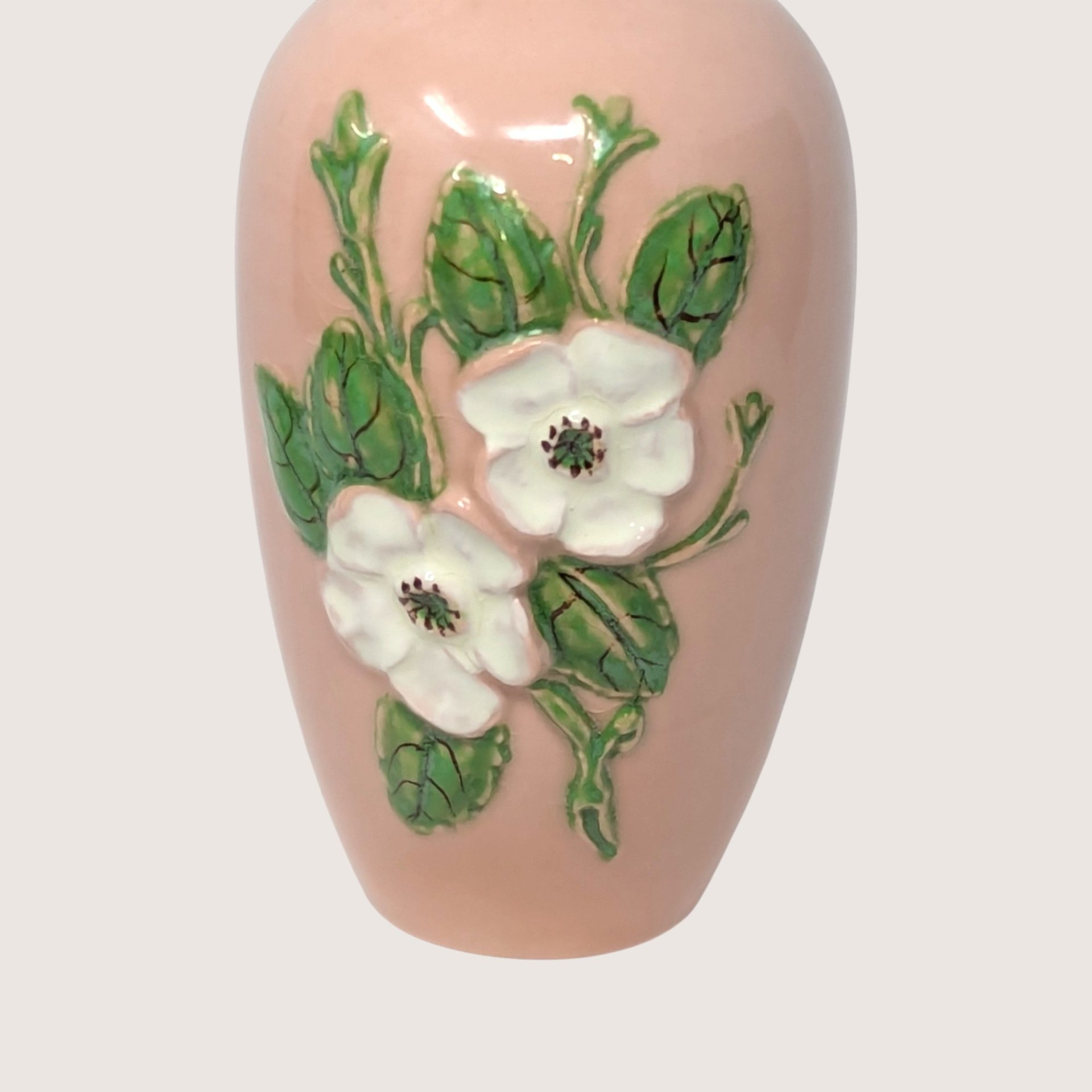 Vintage Hull Pottery Pink Floral Wildflower Art Pottery Vase