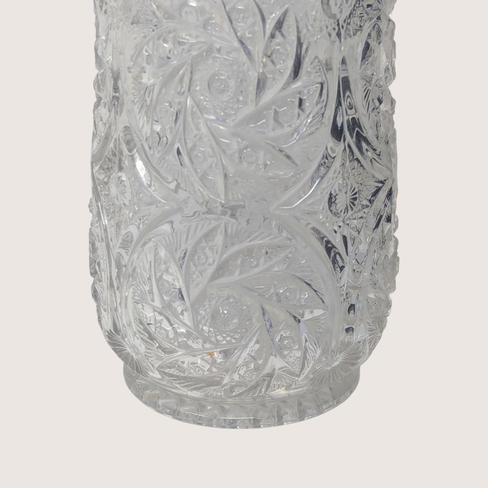 Mid-Century Cut Crystal Vase