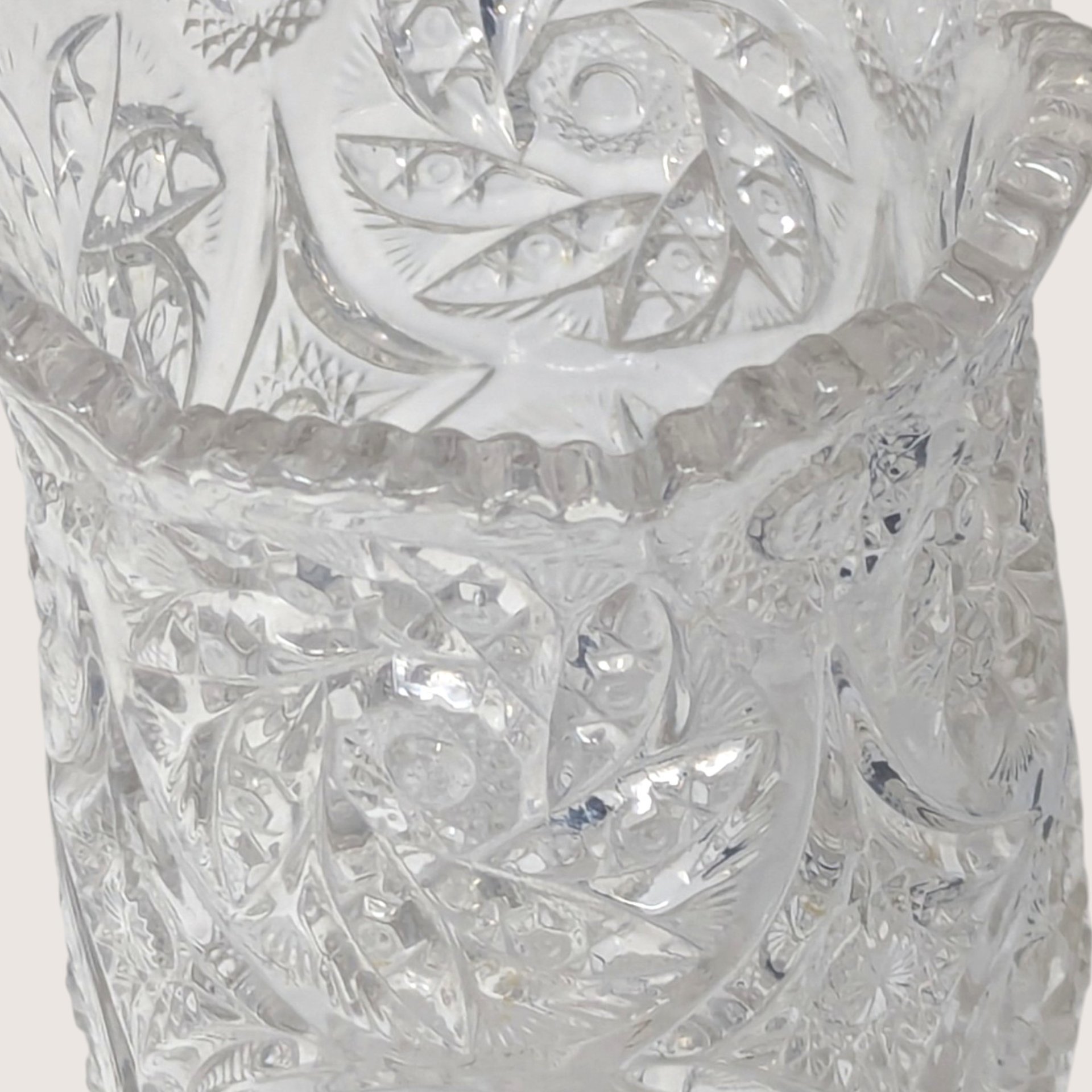 Mid-Century Cut Crystal Vase