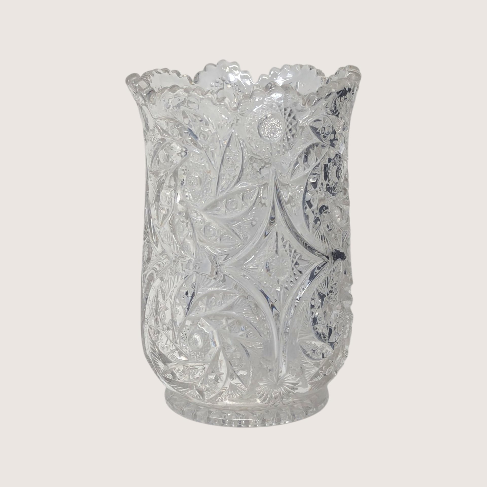 Mid-Century Cut Crystal Vase
