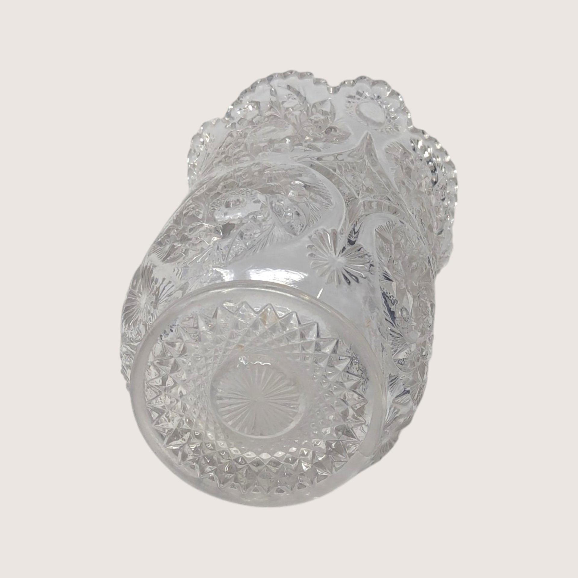 Mid-Century Cut Crystal Vase